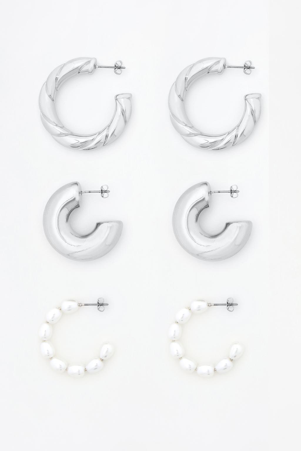 3-pack of hoop earrings