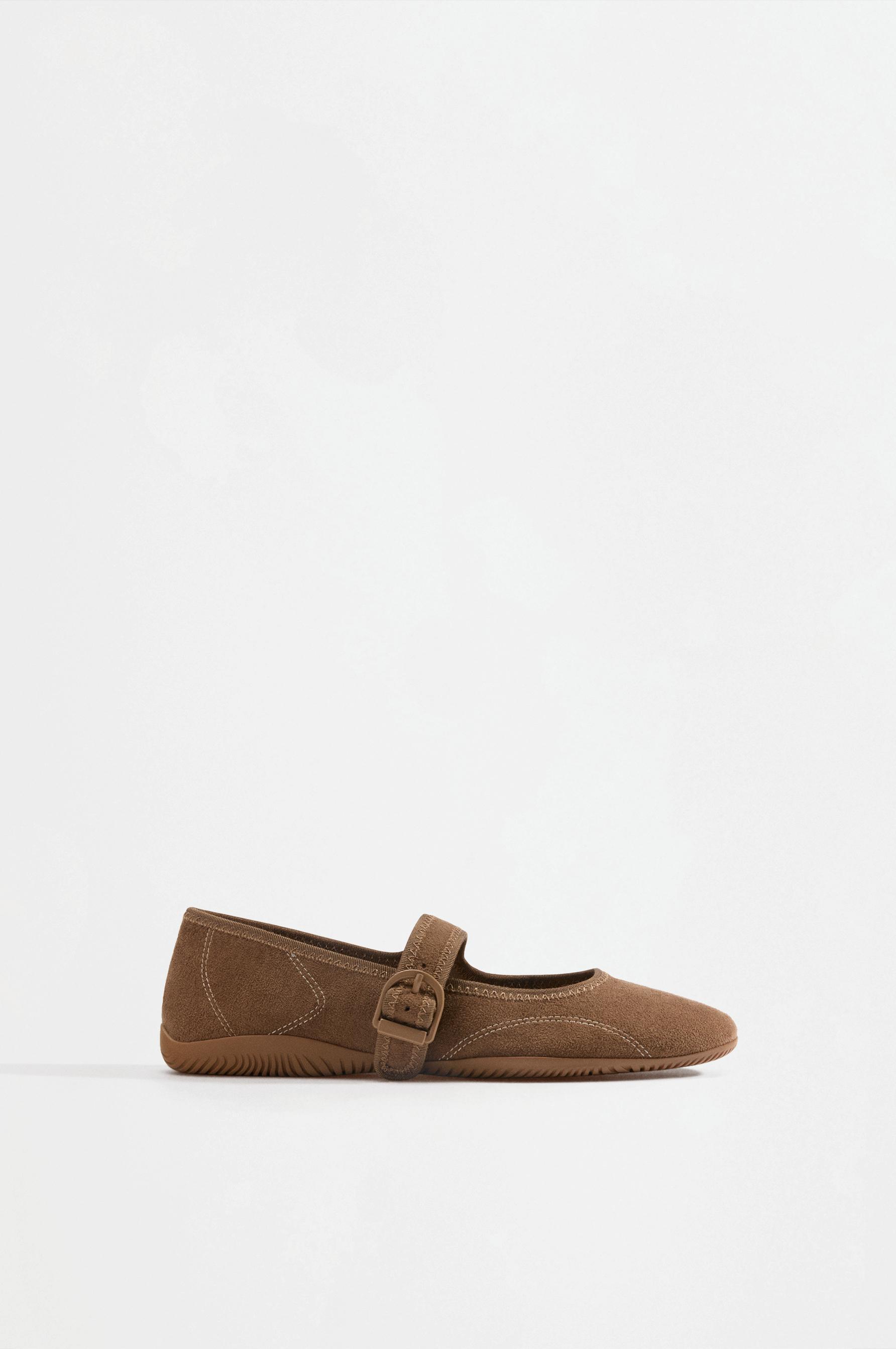 Sporty ballerina flats — LEATHER