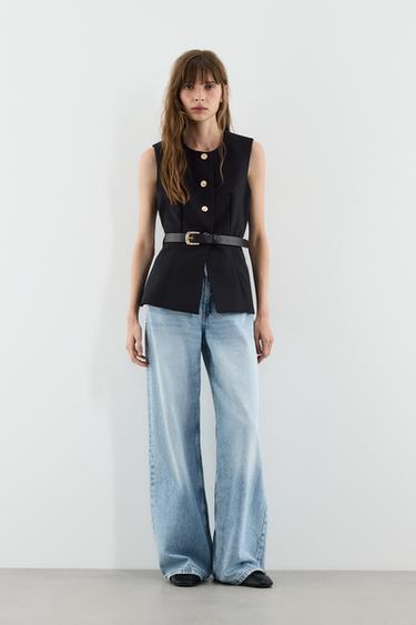 Long buttoned waistcoat — BLACK 2