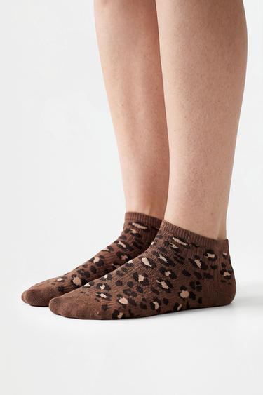 7-Pack of contrast ankle socks — LEOPARD PRINT 3