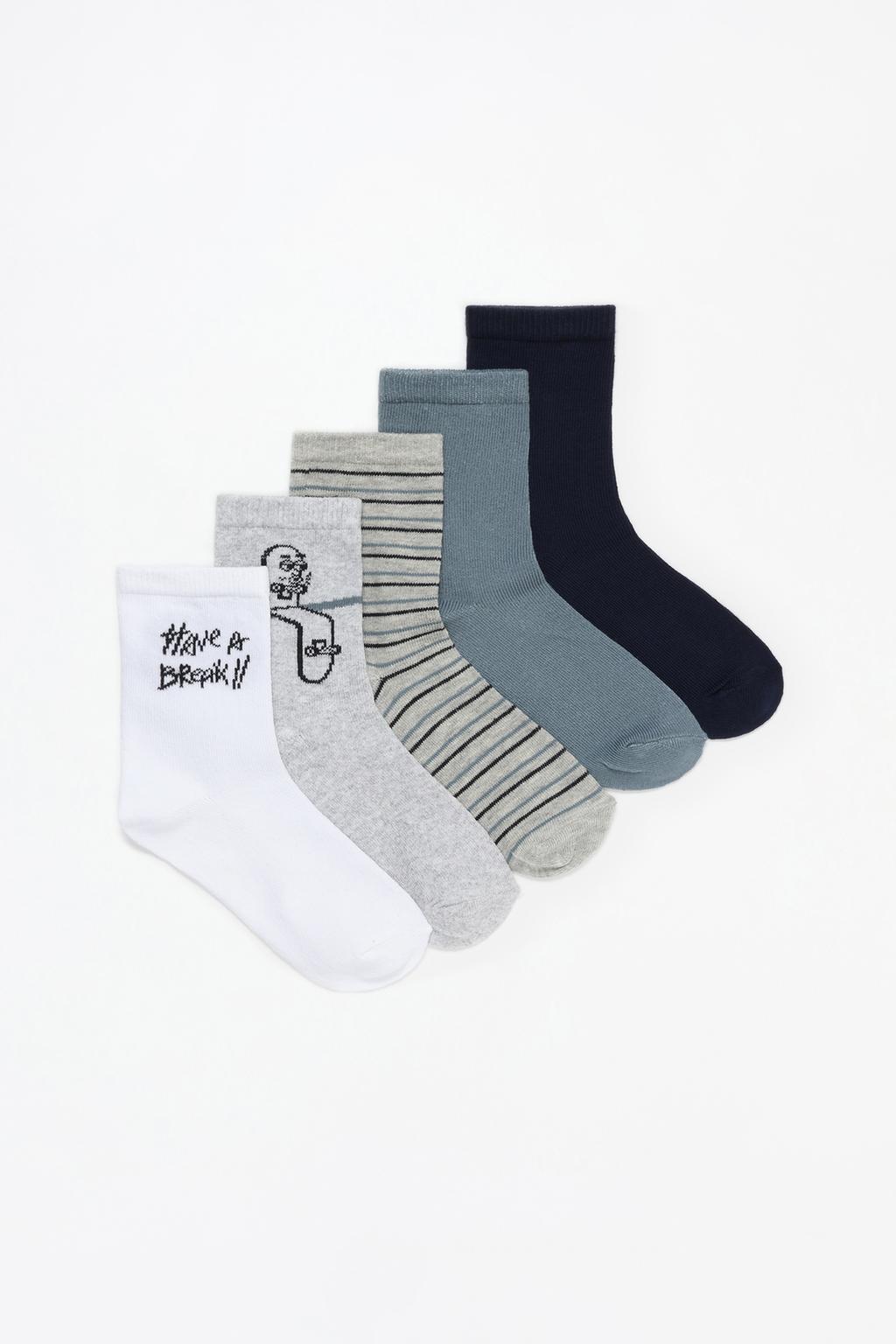 5-pack of long skater socks