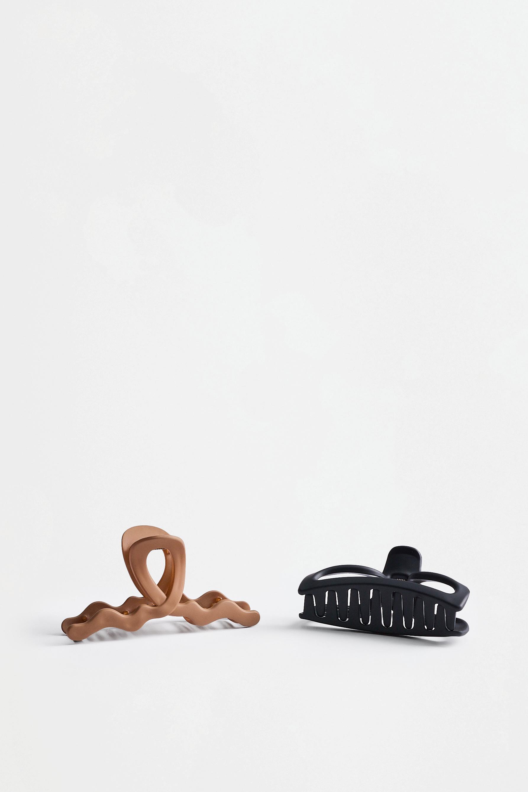 Large hair clips (2-pack) — BLACK MARL