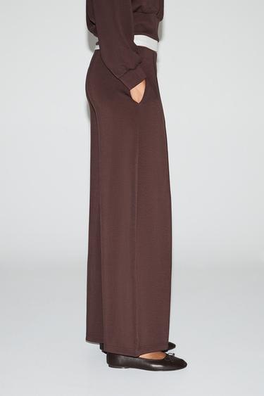 Wide-leg trousers with vertical seams — CHOCOLATE 4