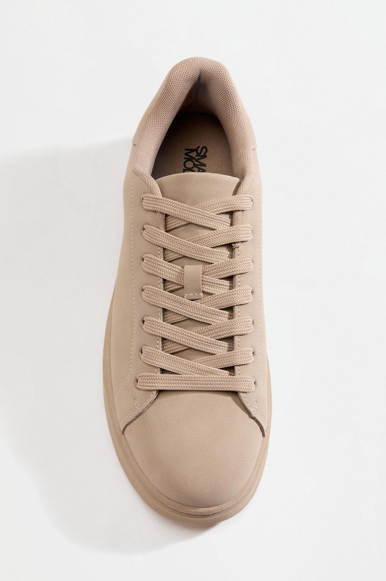 Contrast heel counter slipper — BEIGE