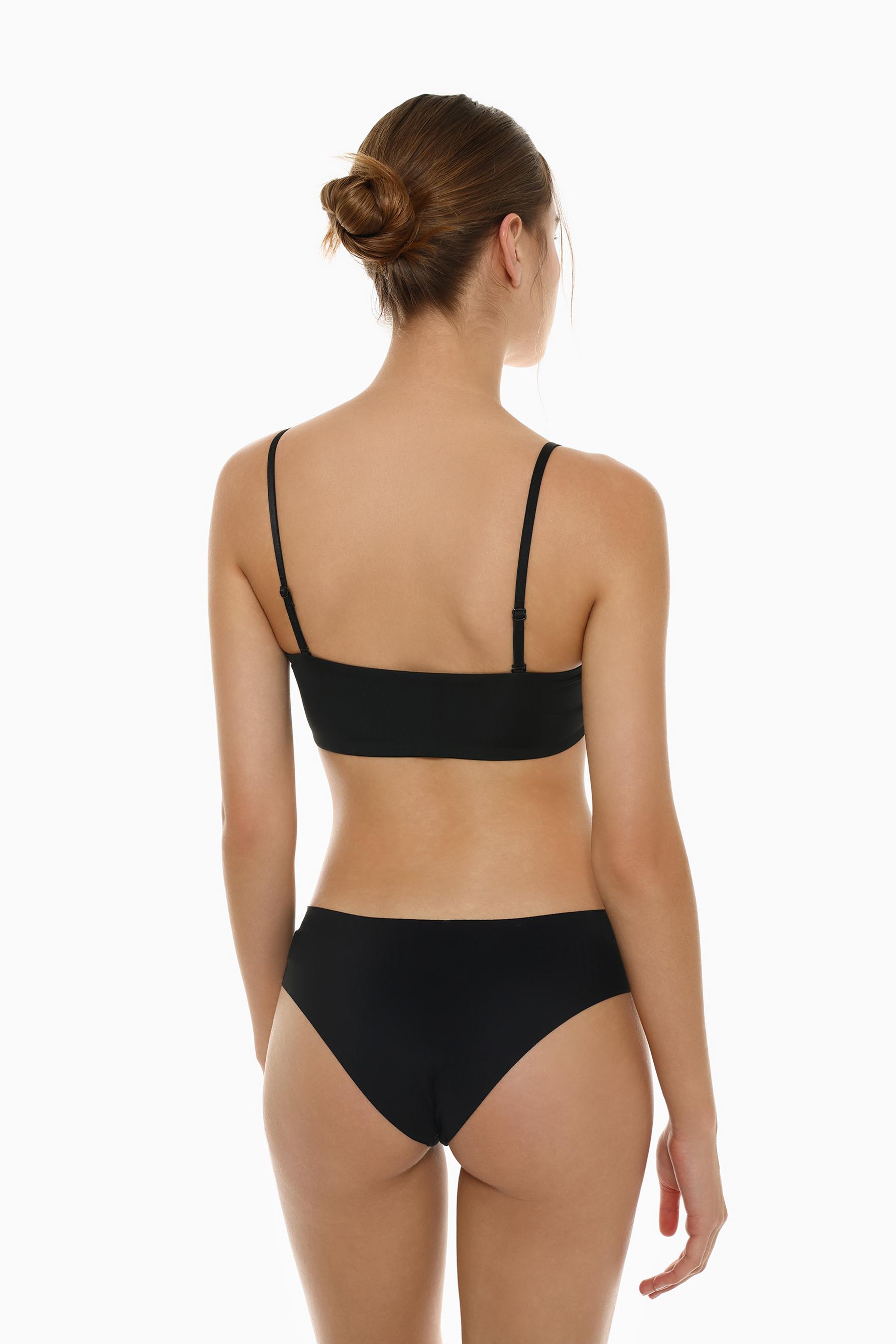 Microfibre multi-way bandeau bra — BLACK