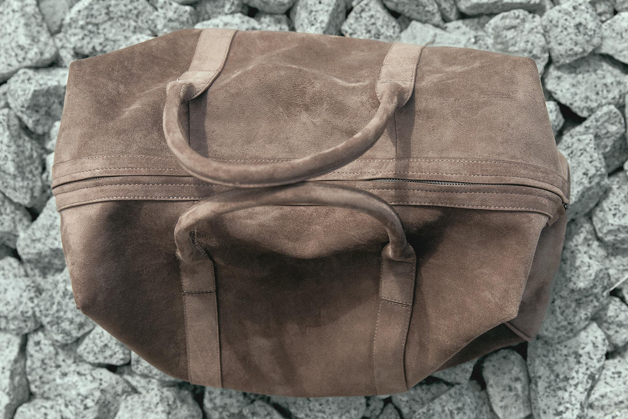Split Suede Effect Bowling Bag EDITION — KHAKI