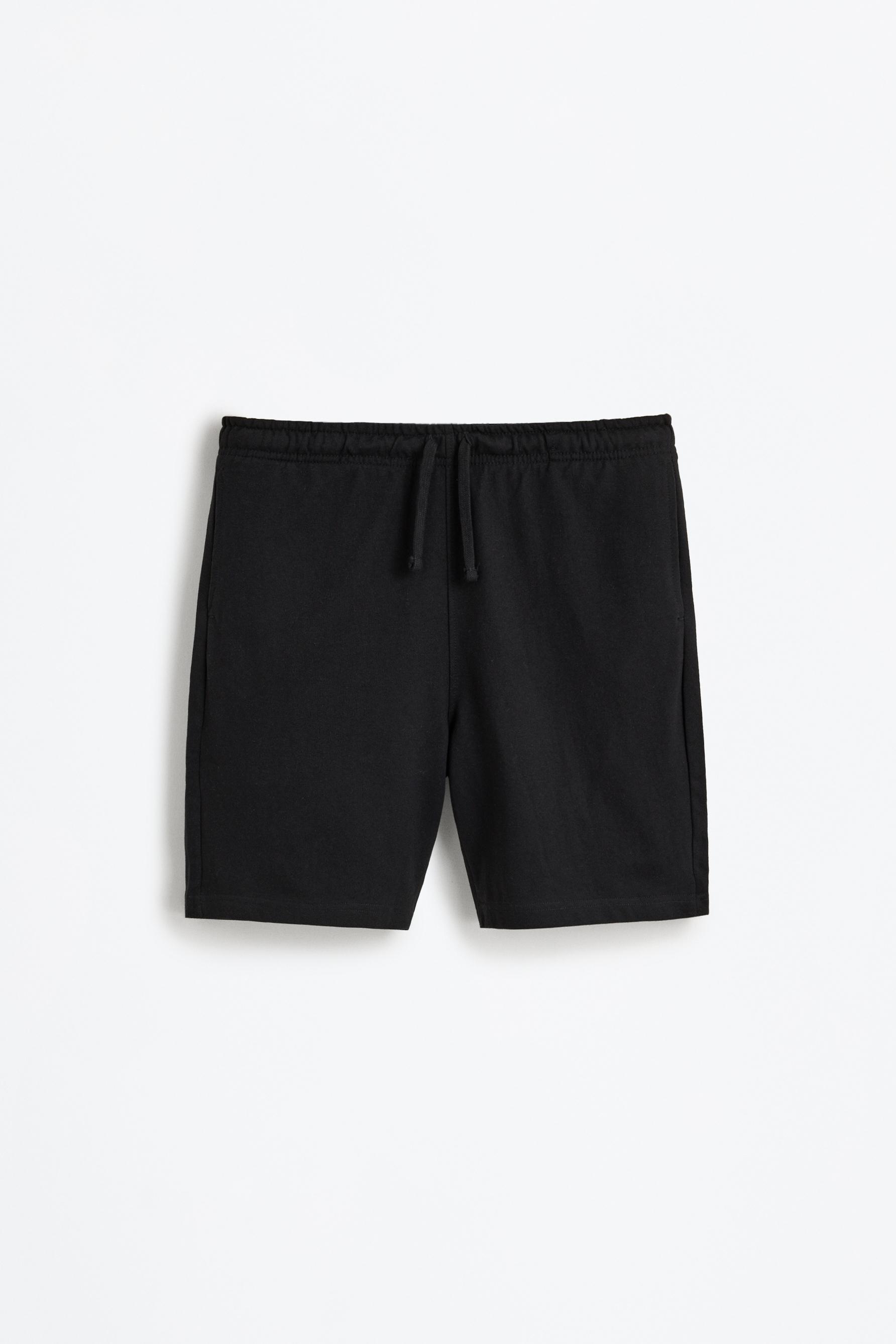 Basic tracksuit Bermuda shorts — BLACK