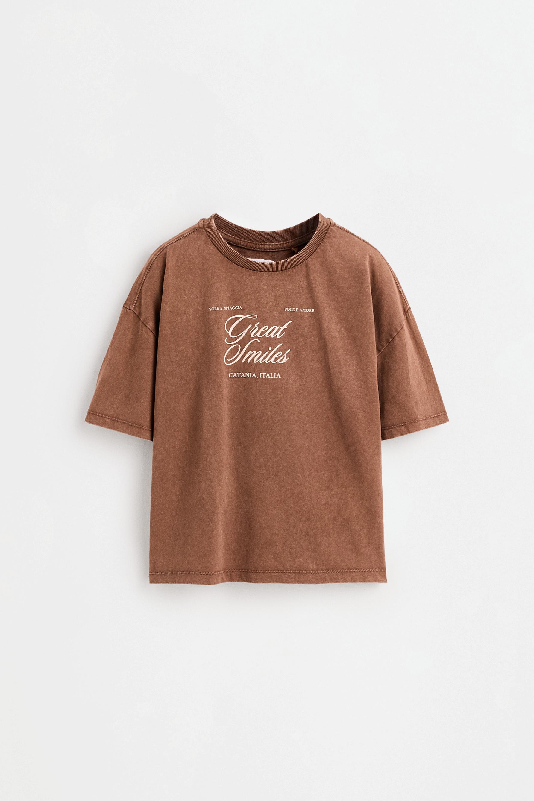 Washed effect T-shirt and leggings set — CHOCOLATE