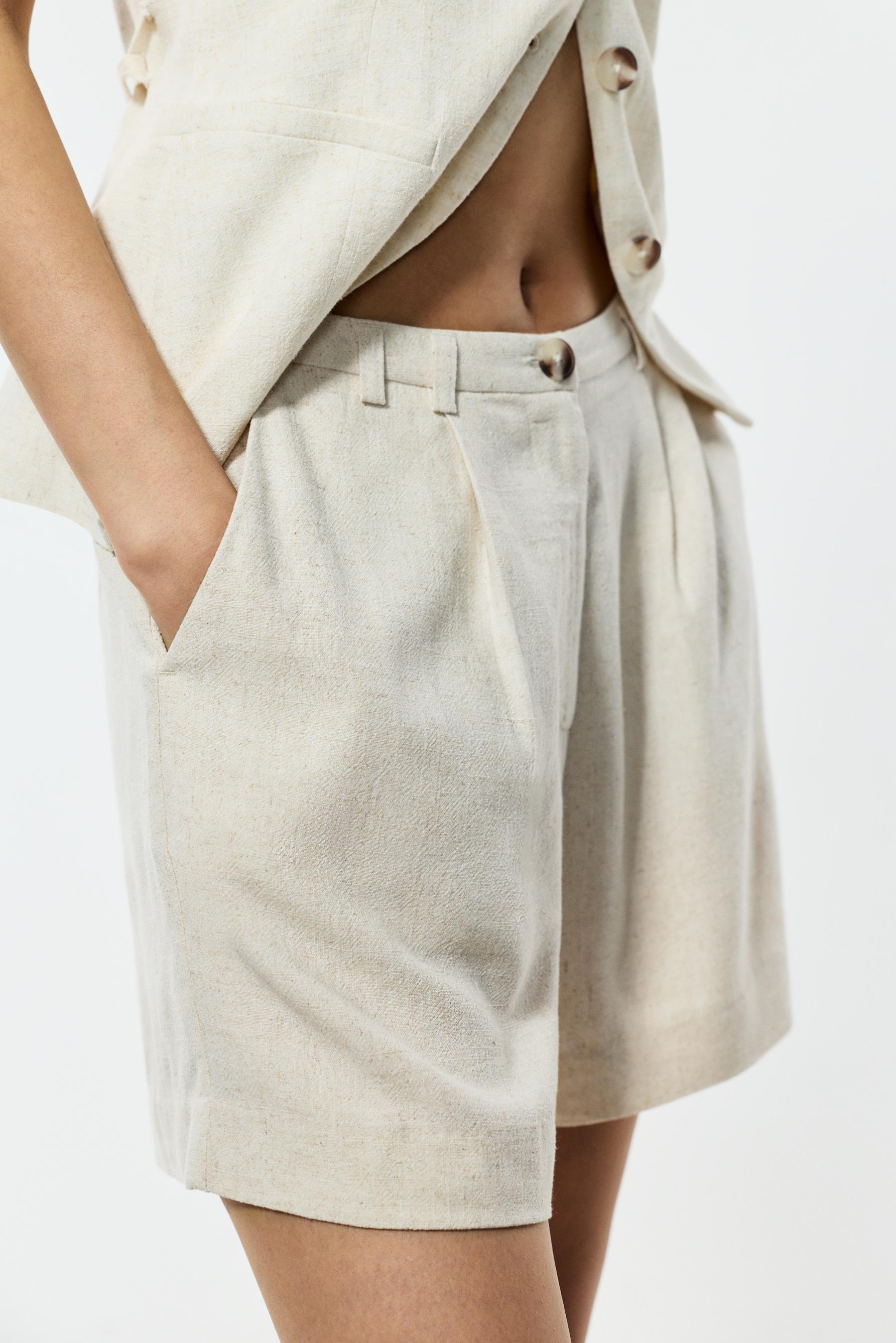 Rustic Bermuda shorts — BEIGE