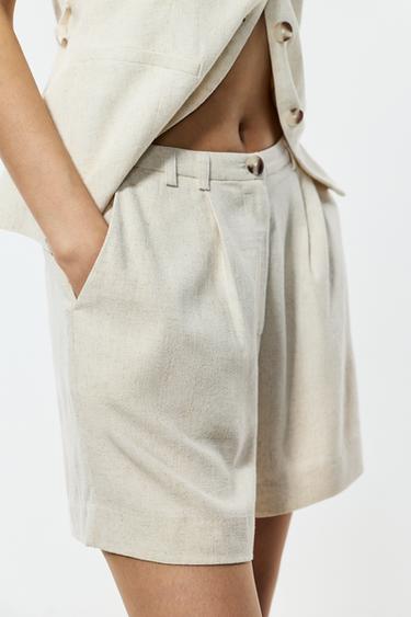 Rustic Bermuda shorts — BEIGE 4