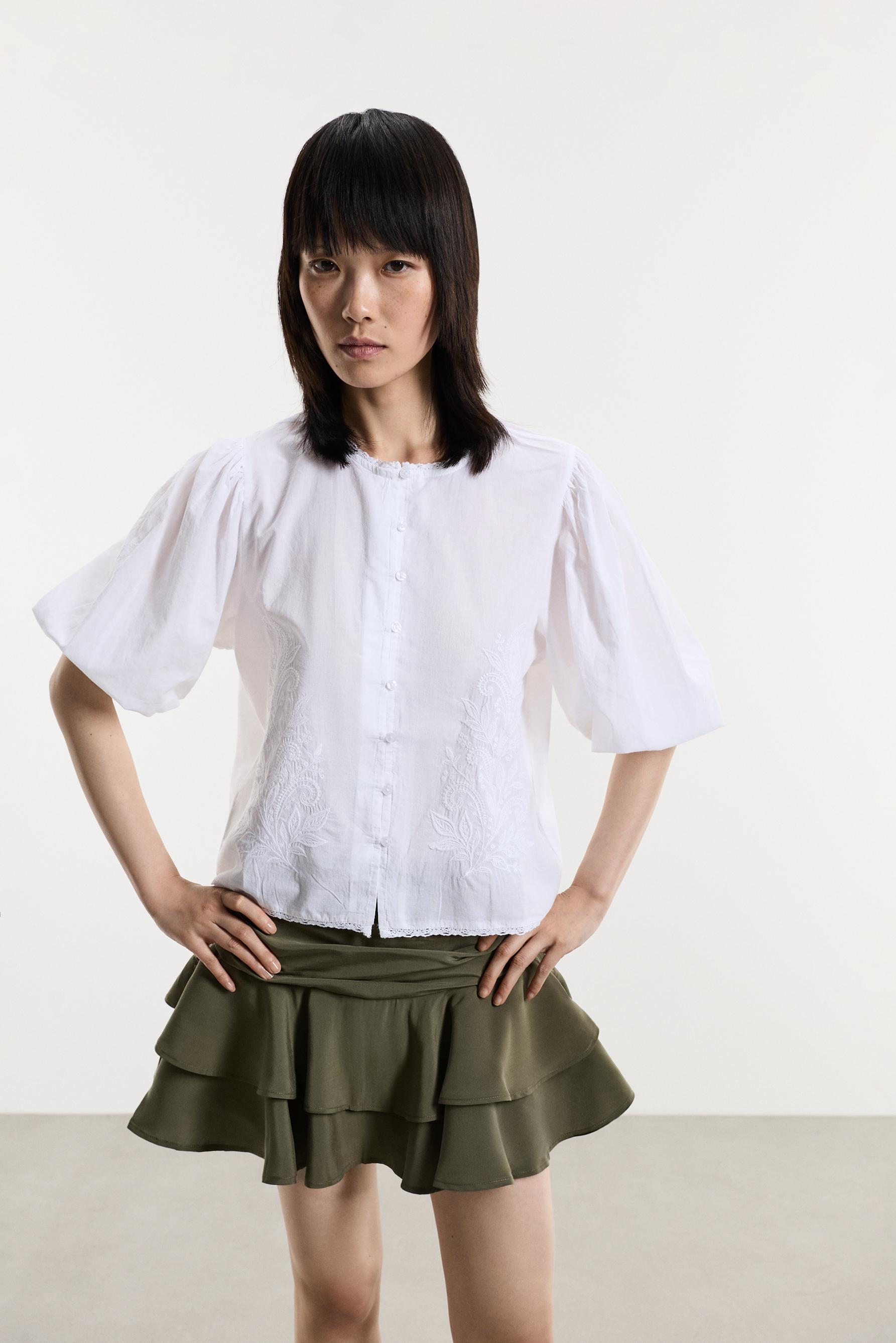 Embroidered shirt — WHITE