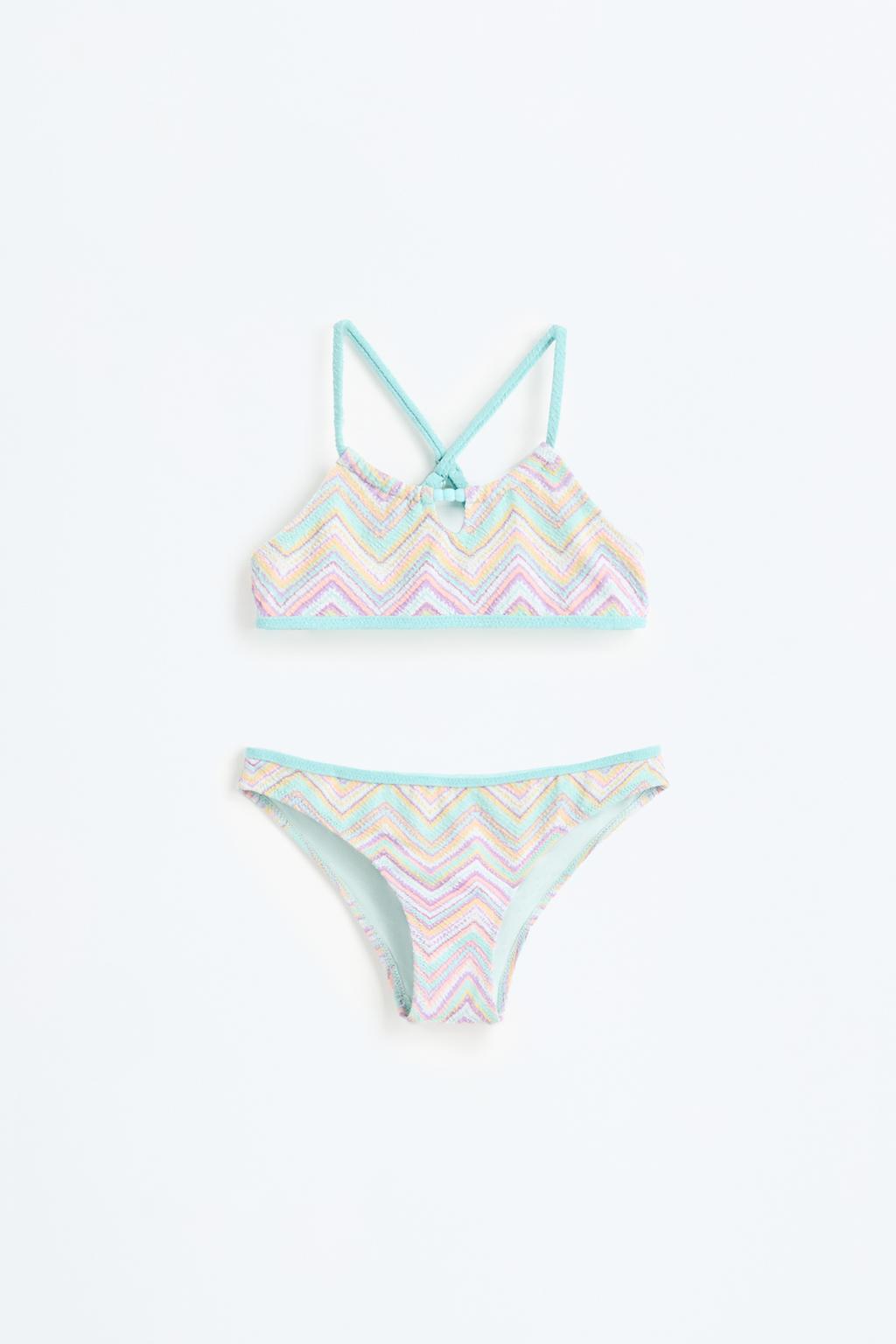 Zigzag beaded bikini set
