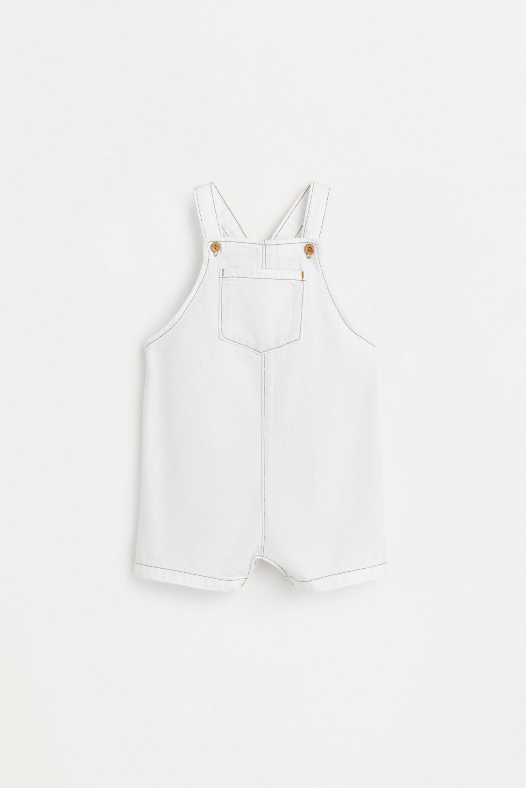 Short denim dungarees — WHITE