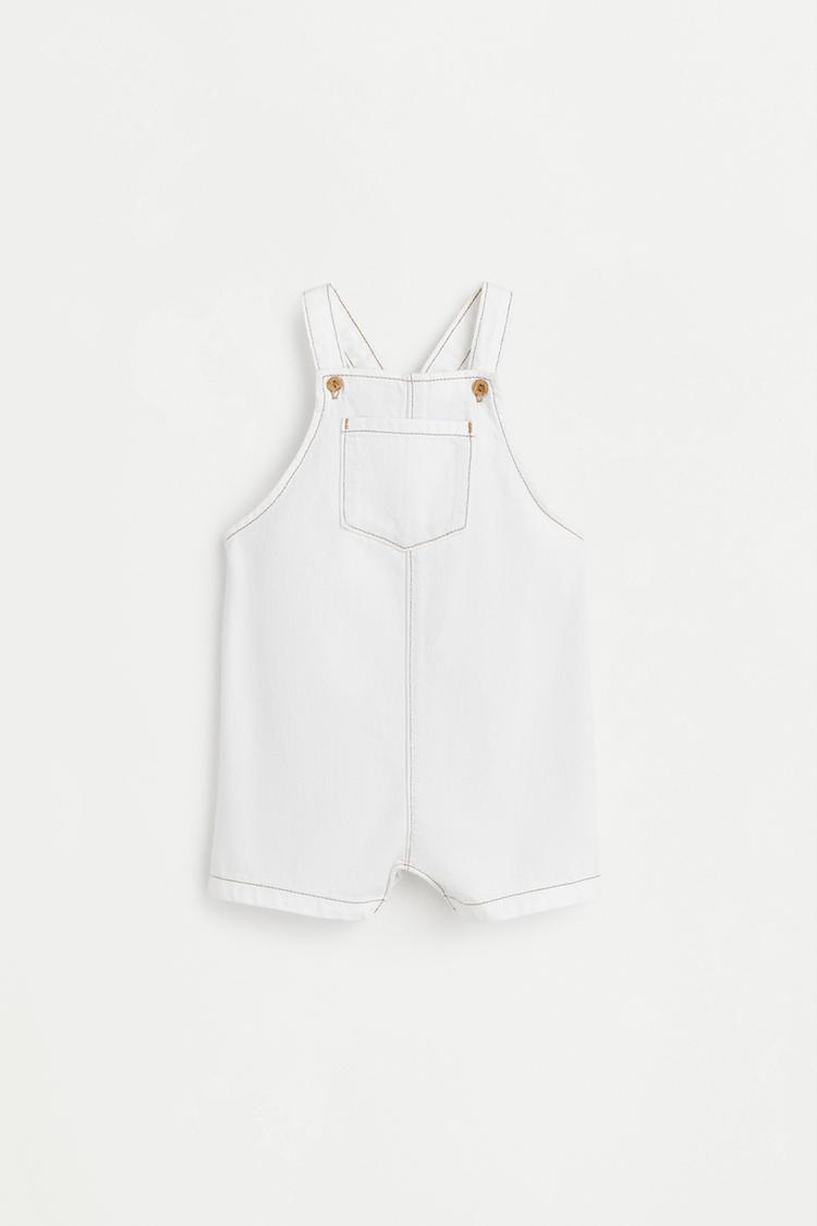 Short denim dungarees — WHITE
