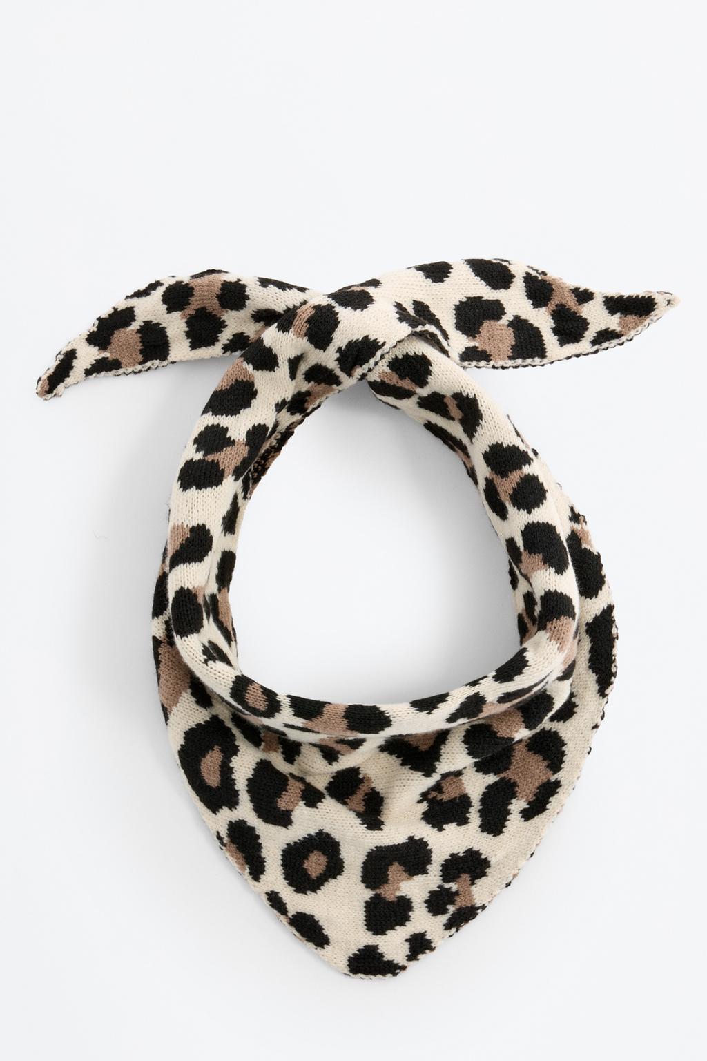 Bandana com animal print de malha