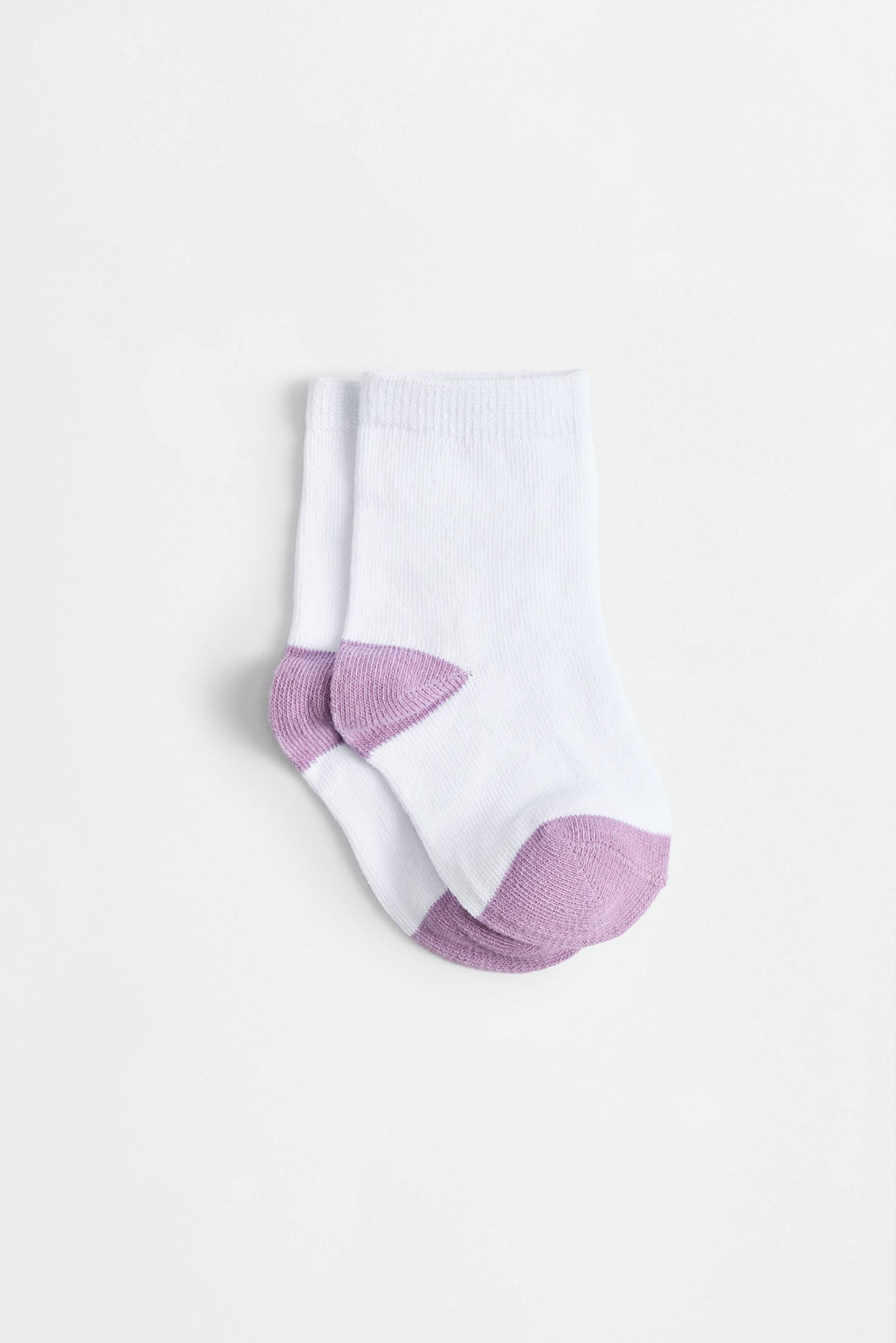 Solid Long Socks (10-Pack) — PINK/WHITE