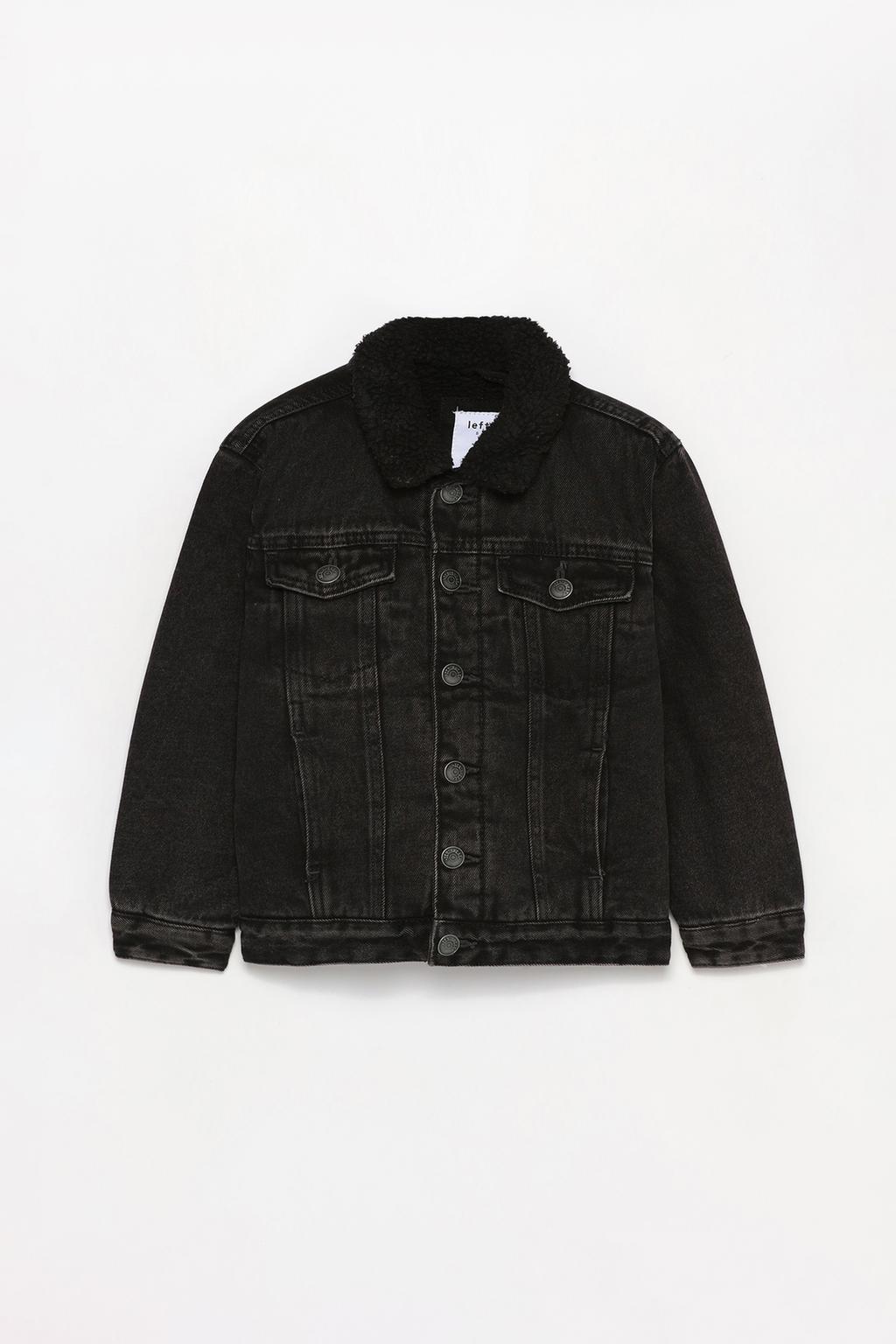 Denim jacket with faux shearling lining