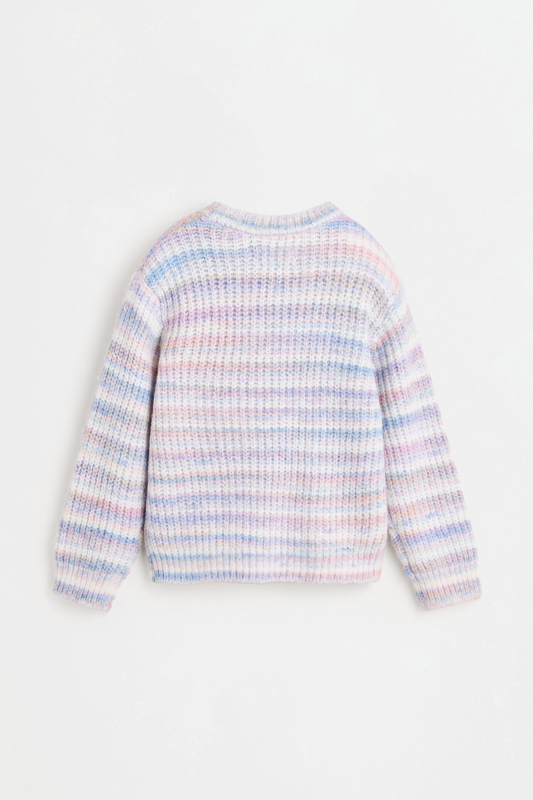 Striped knit sweater — SKY BLUE