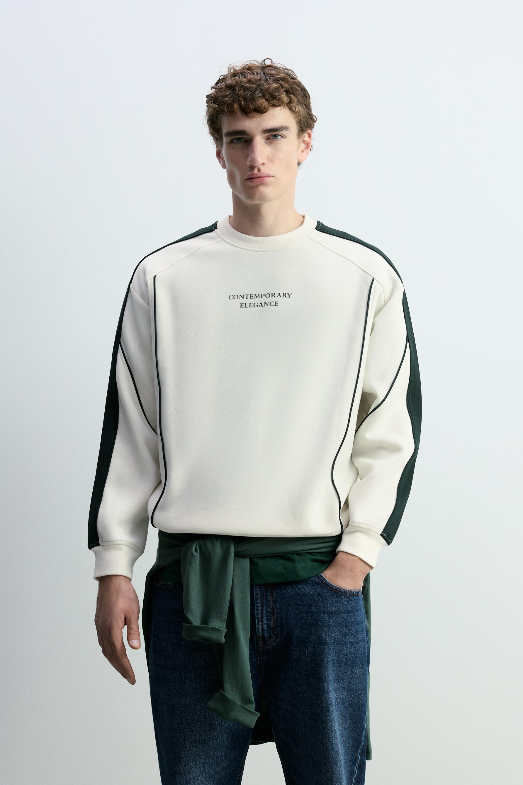 Sudadera efecto neopreno bandas