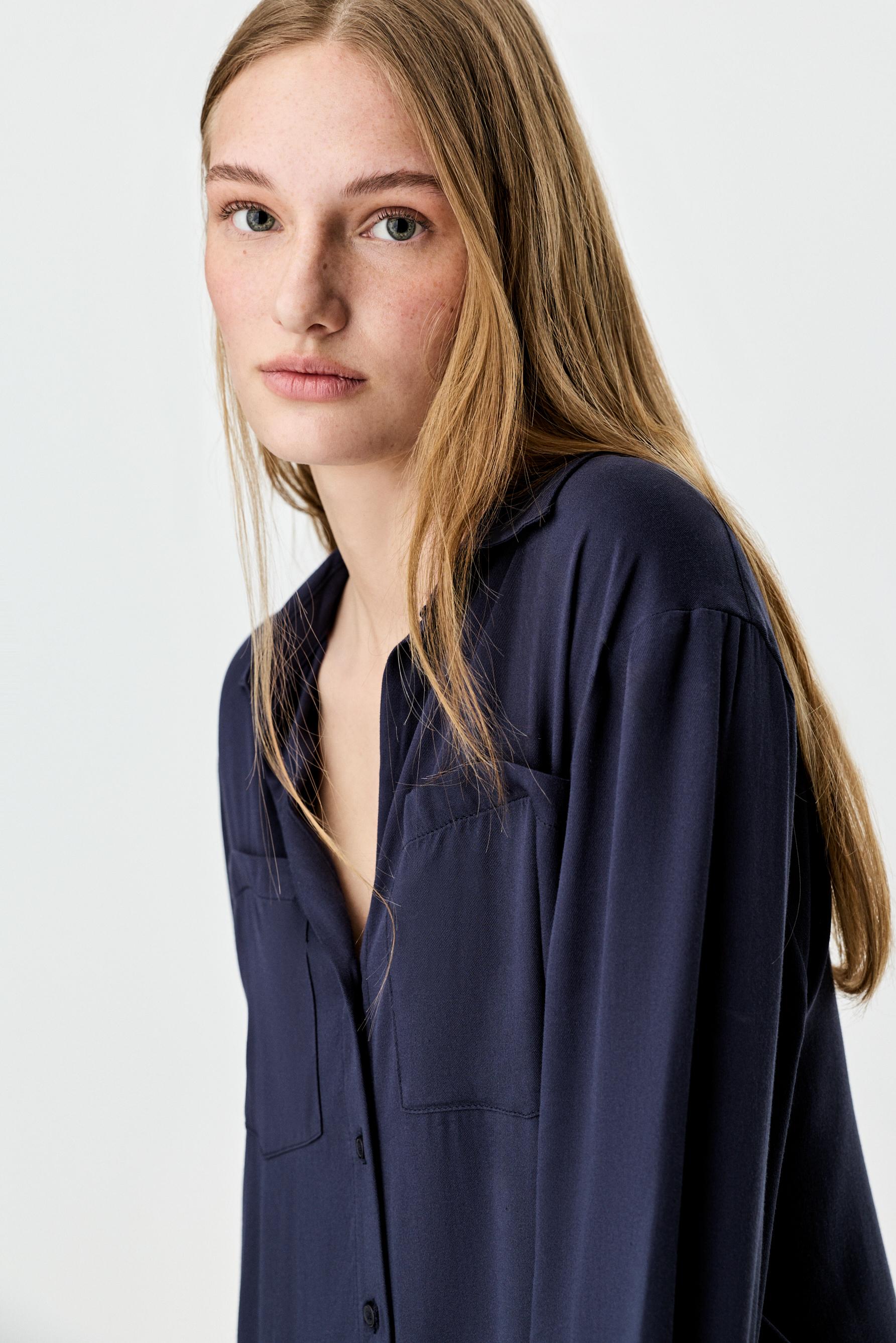 Basic henley shirt — NAVY