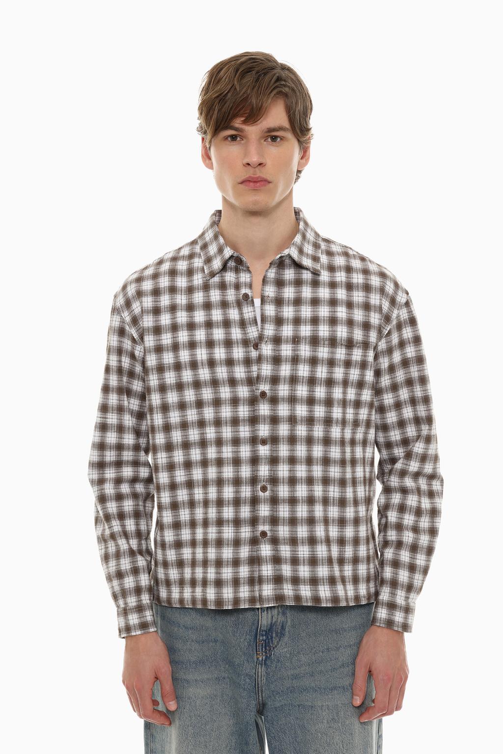 Textured check shirt