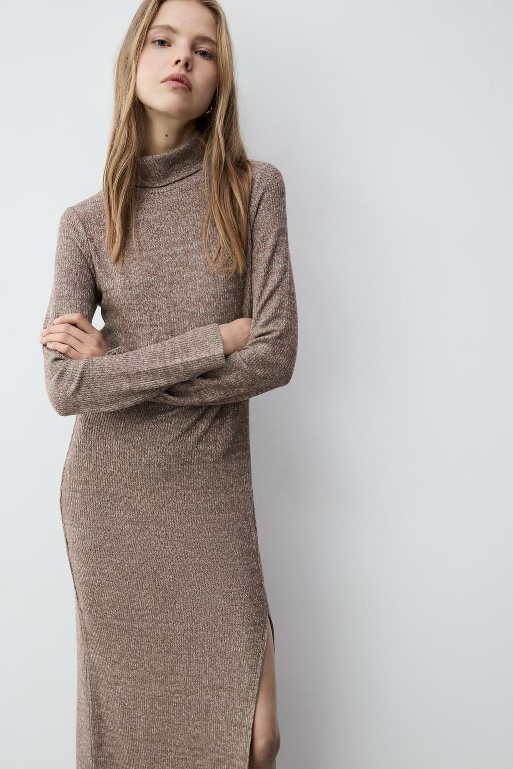 Vestido midi punto cortado