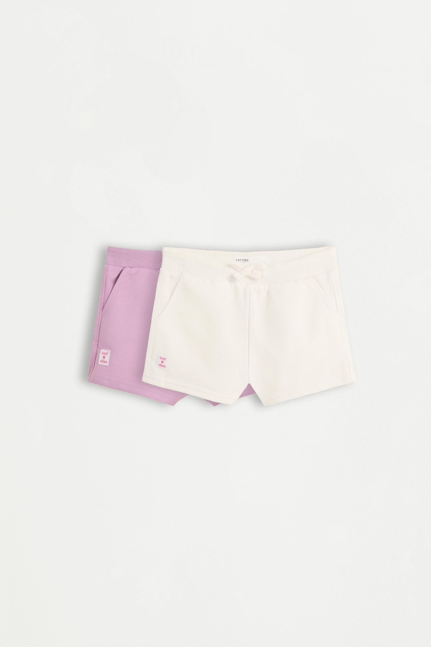 2-pack of plain shorts — WHITE