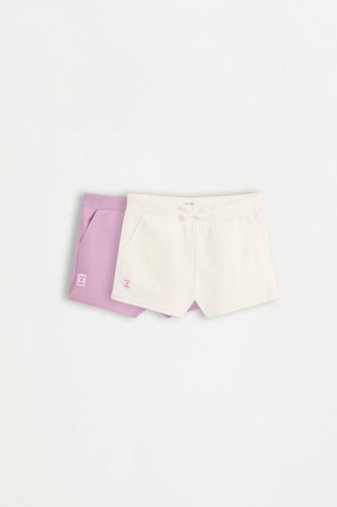 2-pack of plain shorts — WHITE 1