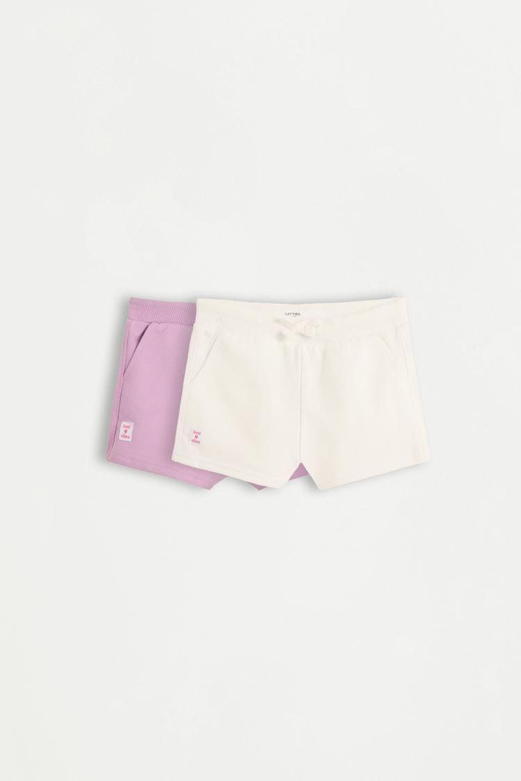 2-pack of plain shorts — WHITE