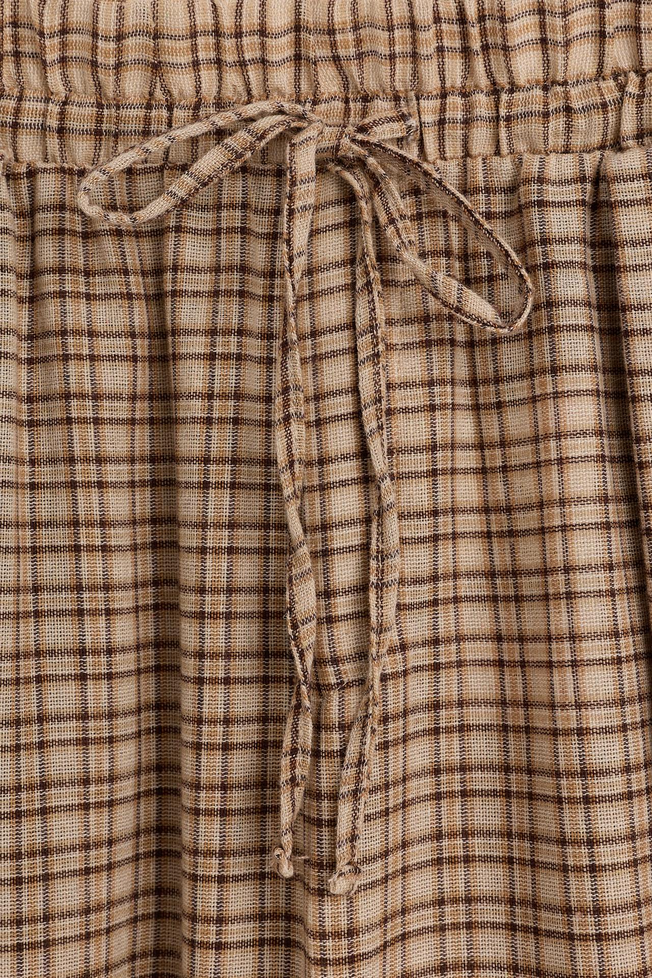 Balloon fit checked joggers — BEIGE
