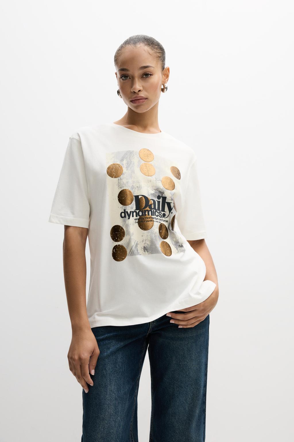 Camiseta estampado metalizado