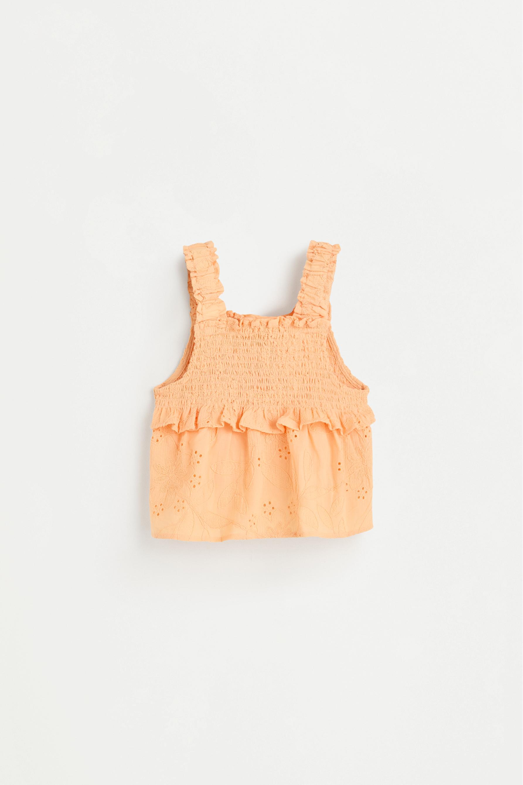 Swiss embroidery top — LIGHT ORANGE