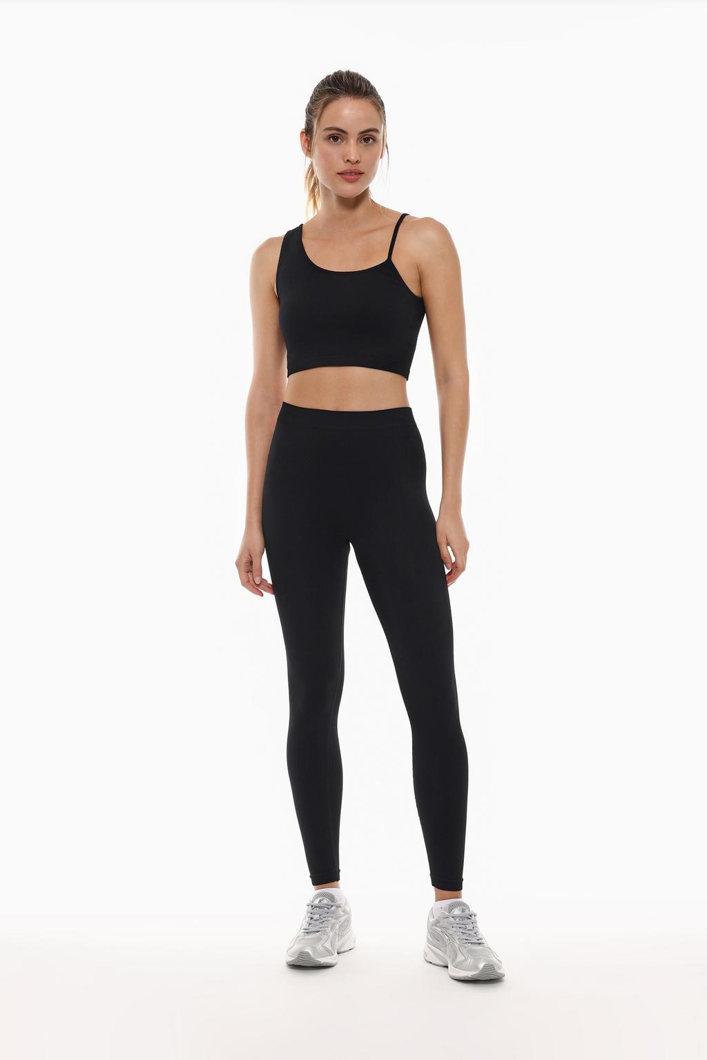 Seamless ribbed sports leggings