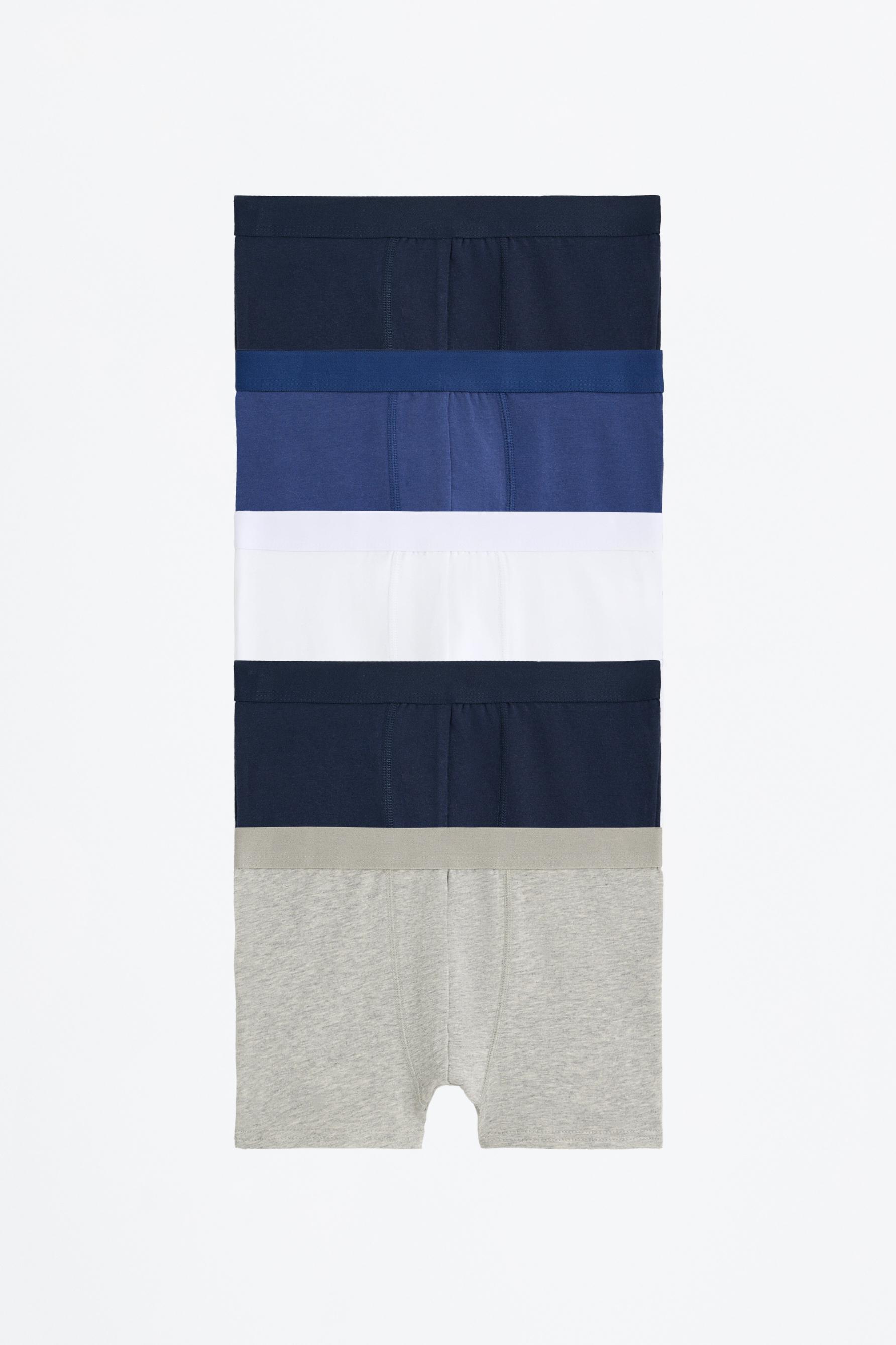Pack of 5 basic boxer shorts — BLUE/WHITE