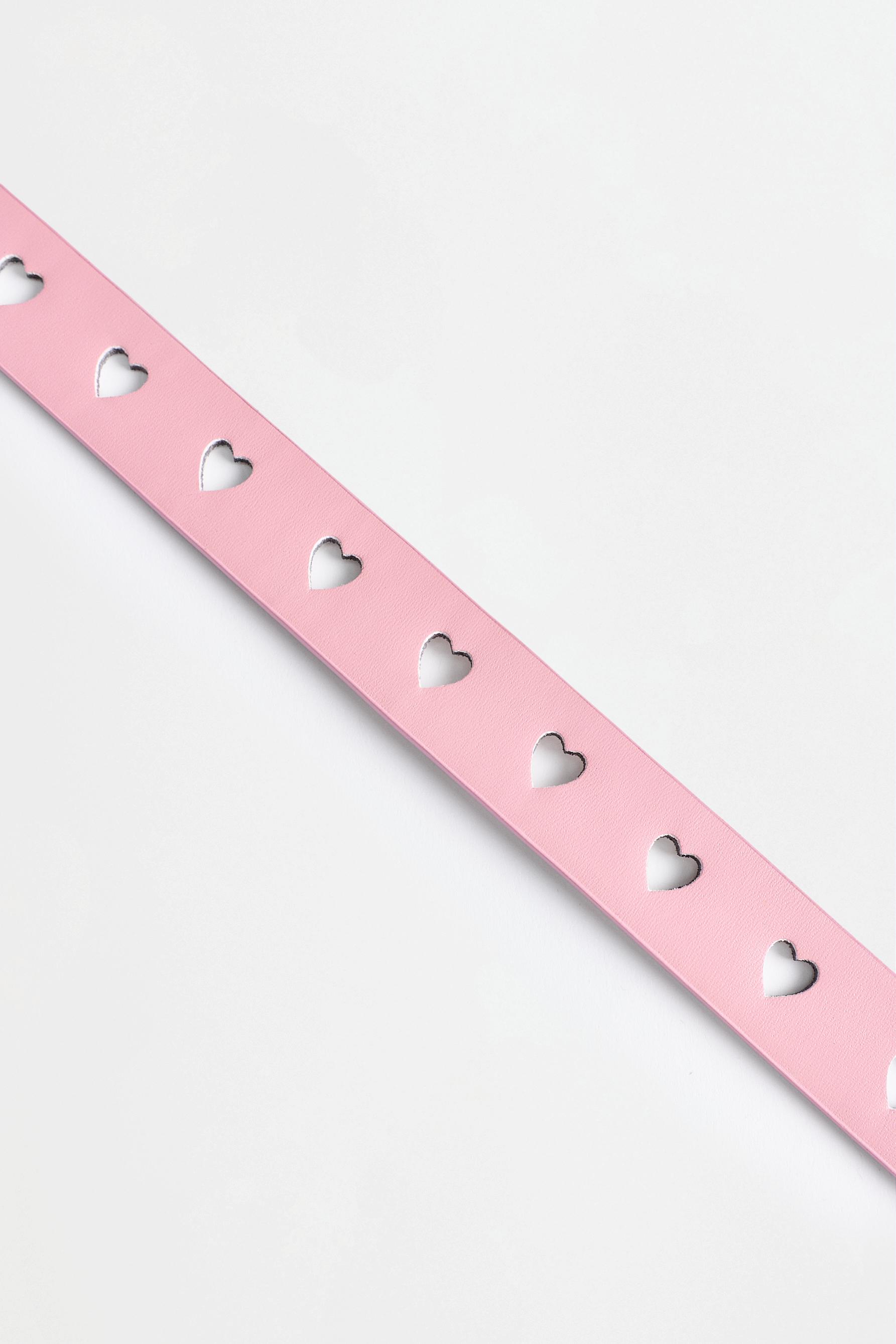 Heart openwork belt — PINK MARL