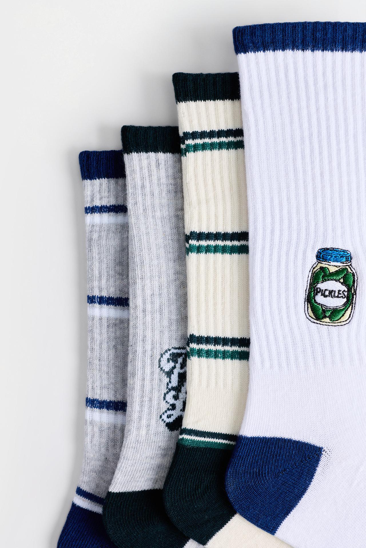 Pickle Lover Long Socks (Pack of 4) — GREEN