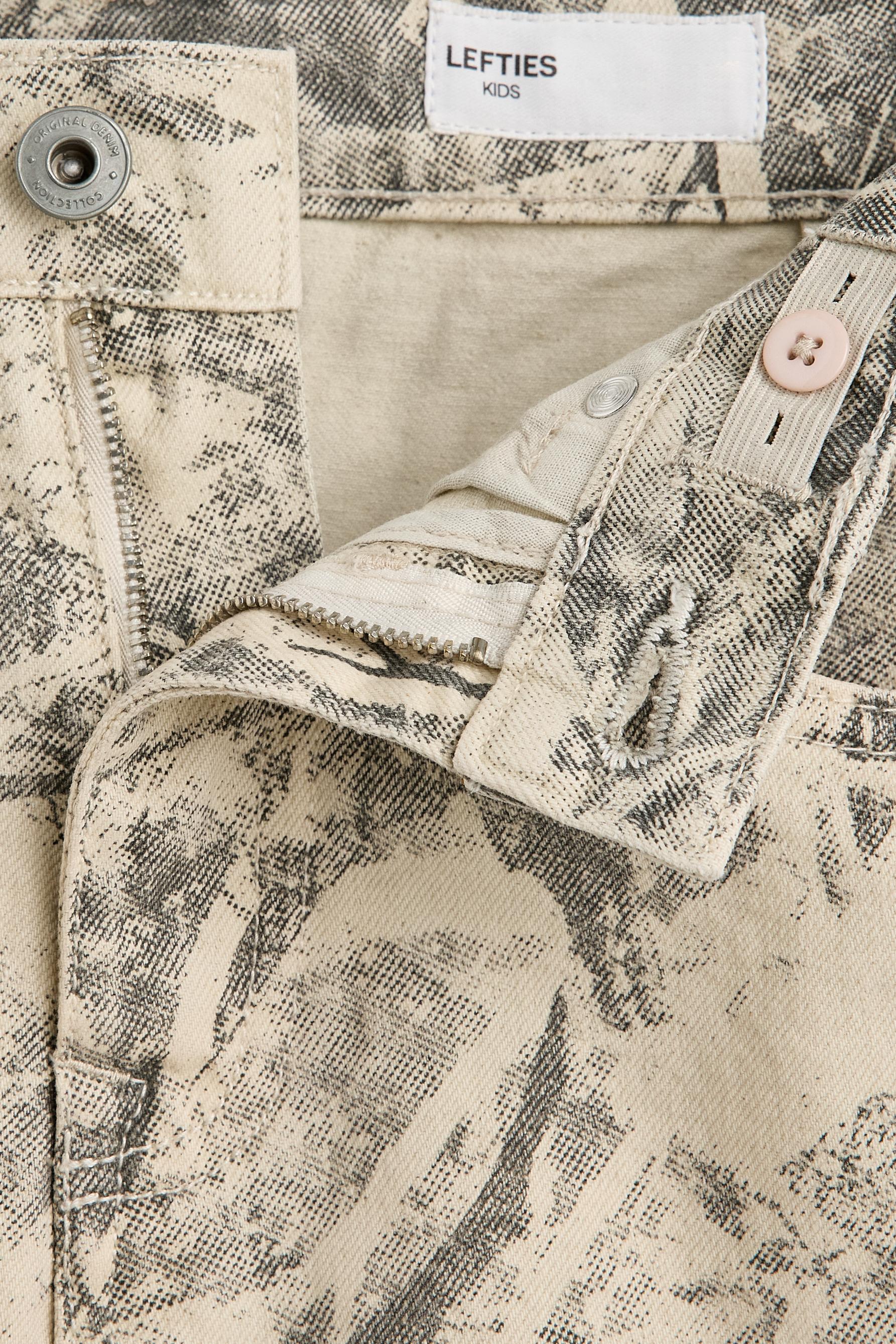 Printed denim Bermuda shorts — SINGLE COLOUR