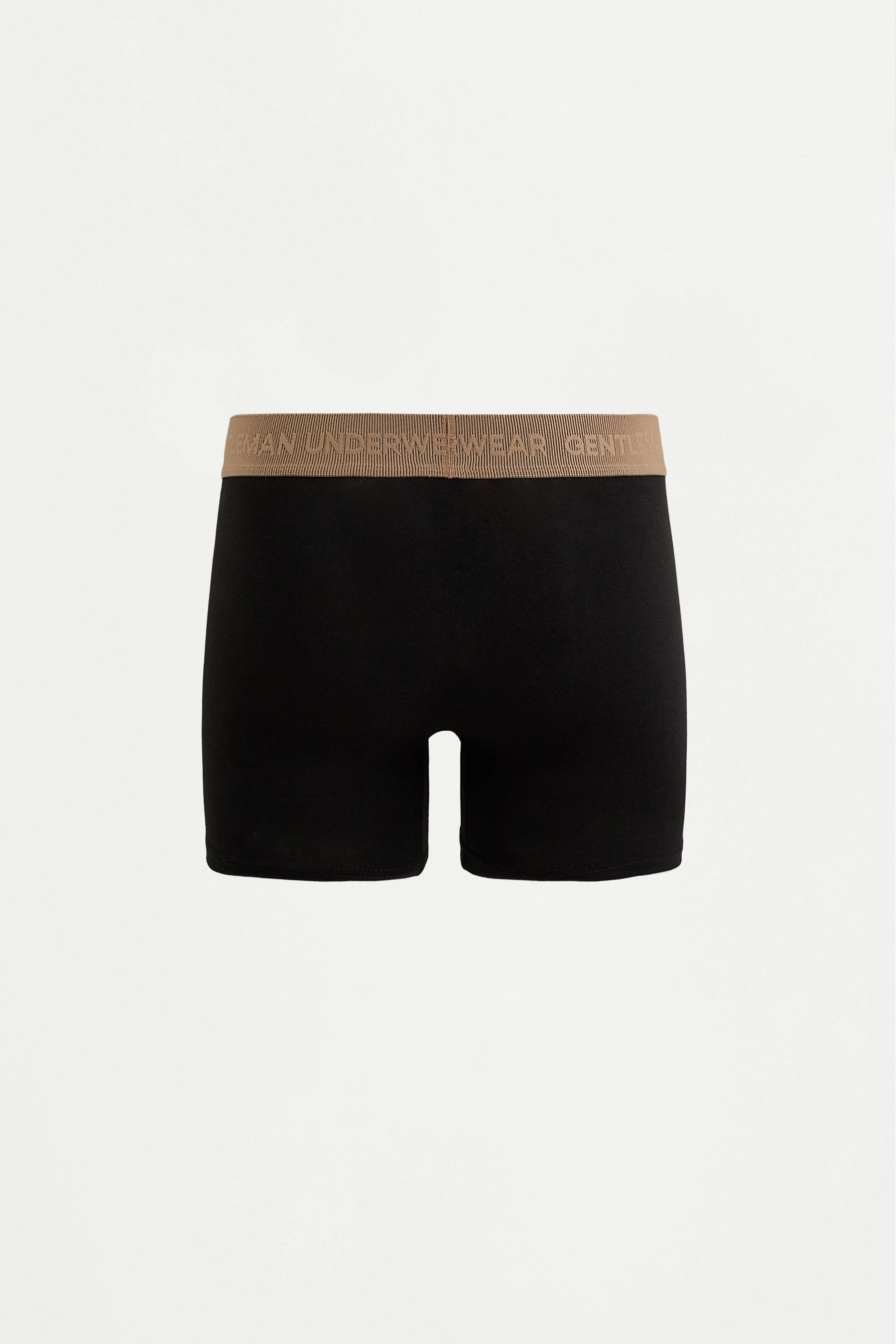 5-pack of long slogan boxers — BLACK