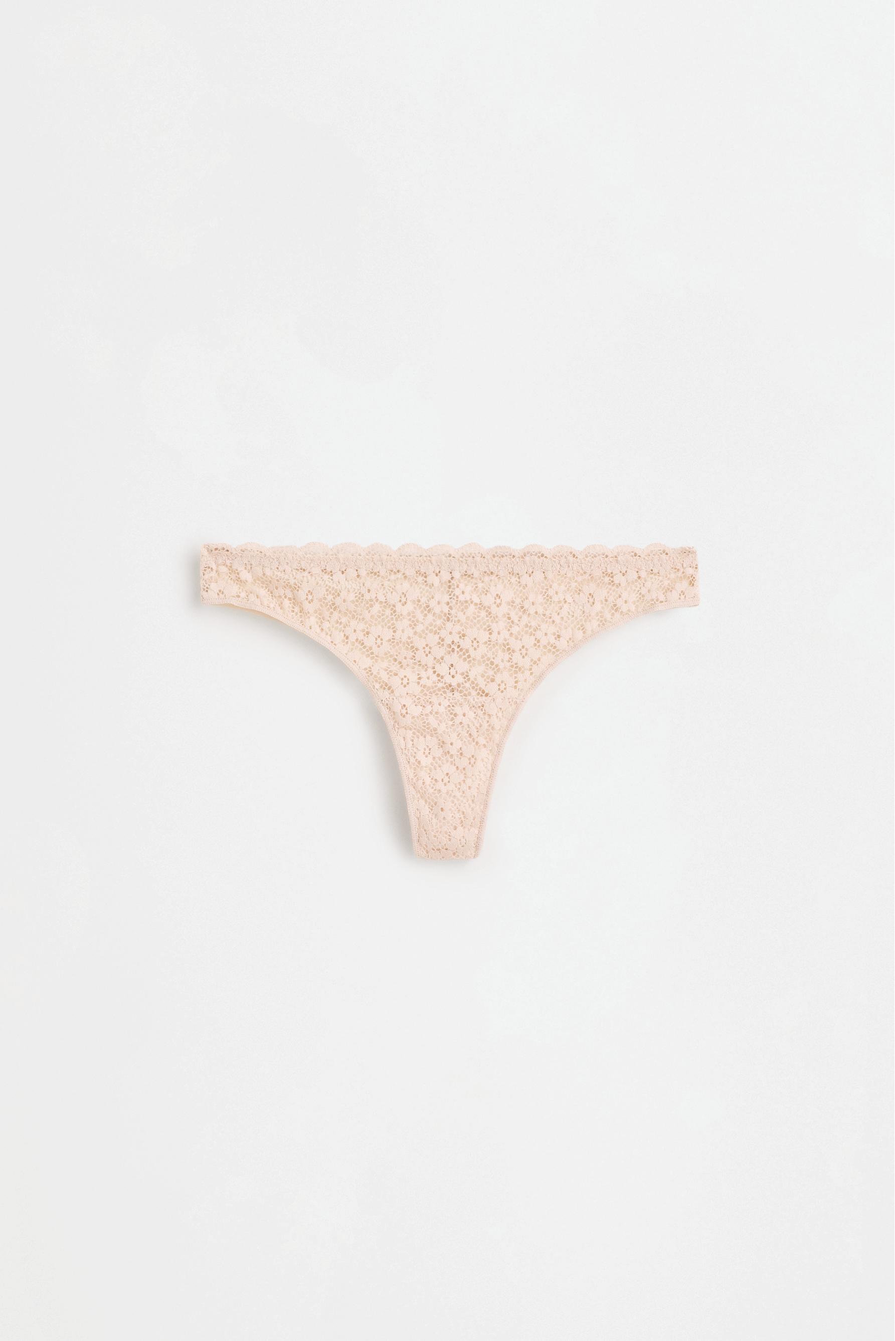 3-Pack of Brazilian lace briefs — BEIGE