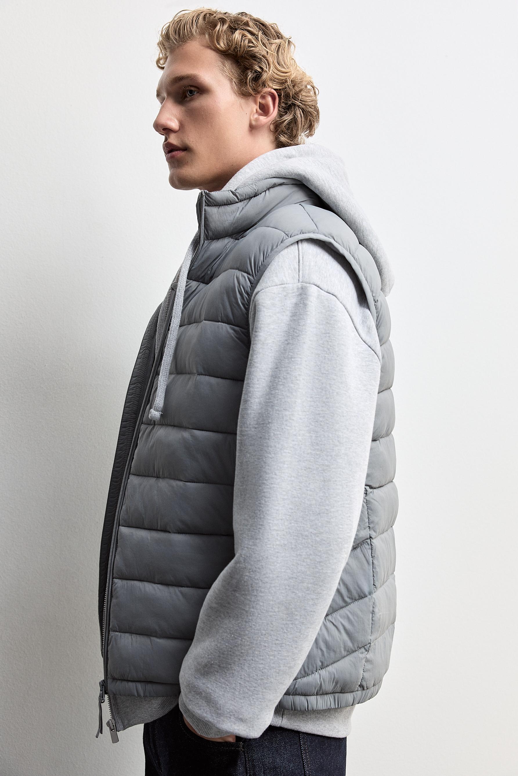 Lightweight quilted gilet — PALE GREY