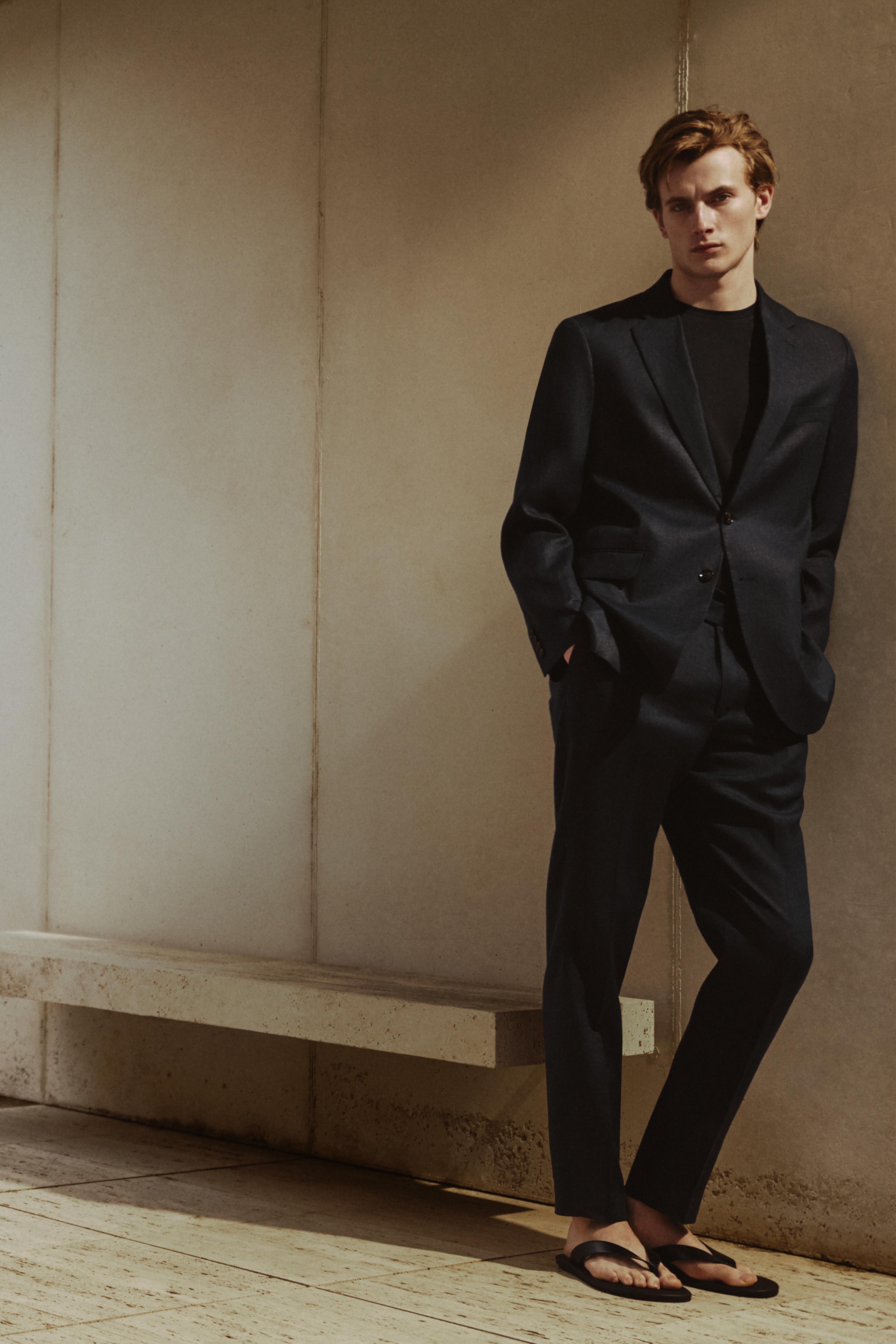 100% linen suit trousers — NAVY