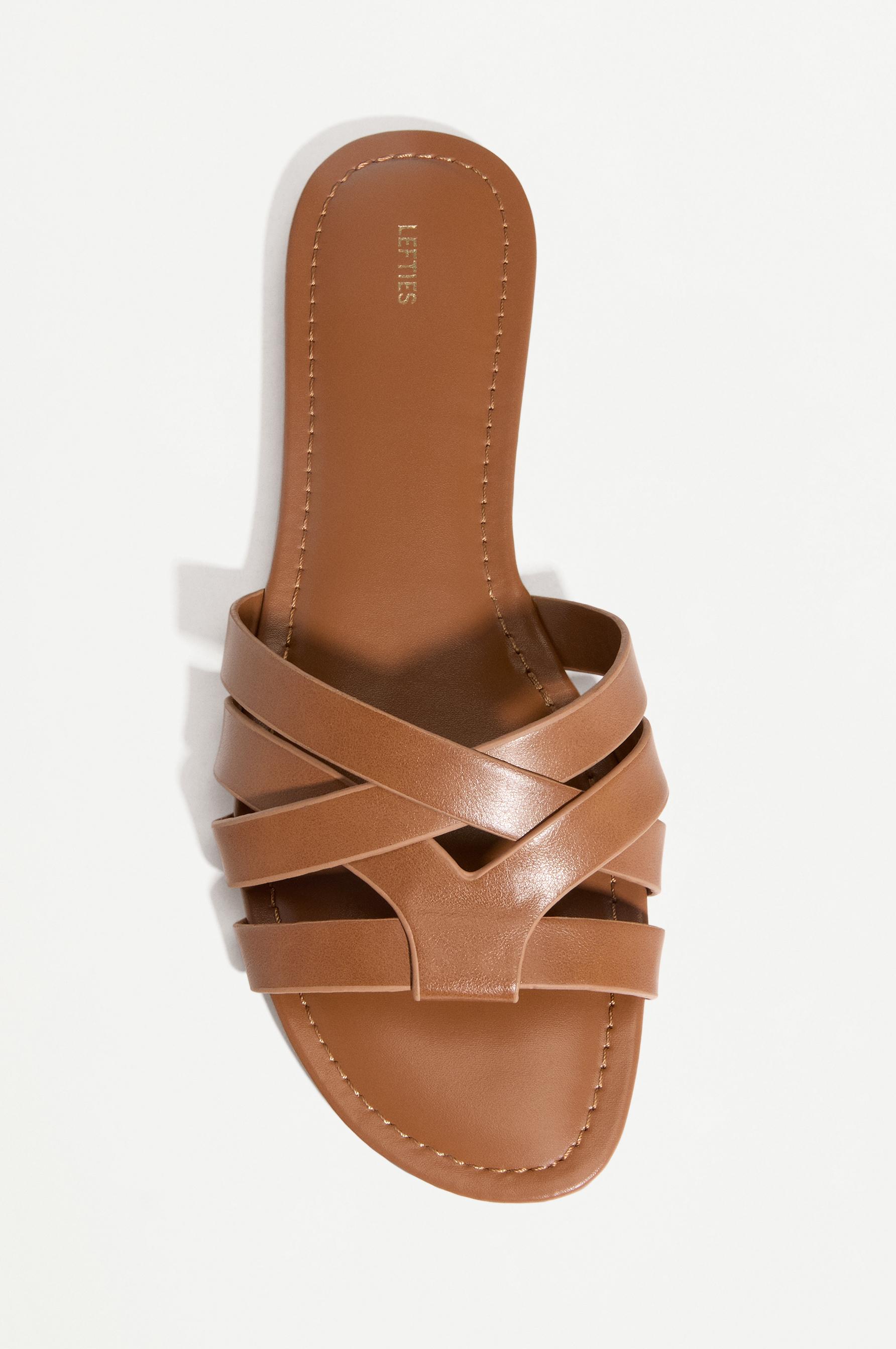 Braided flat sandals — LEATHER