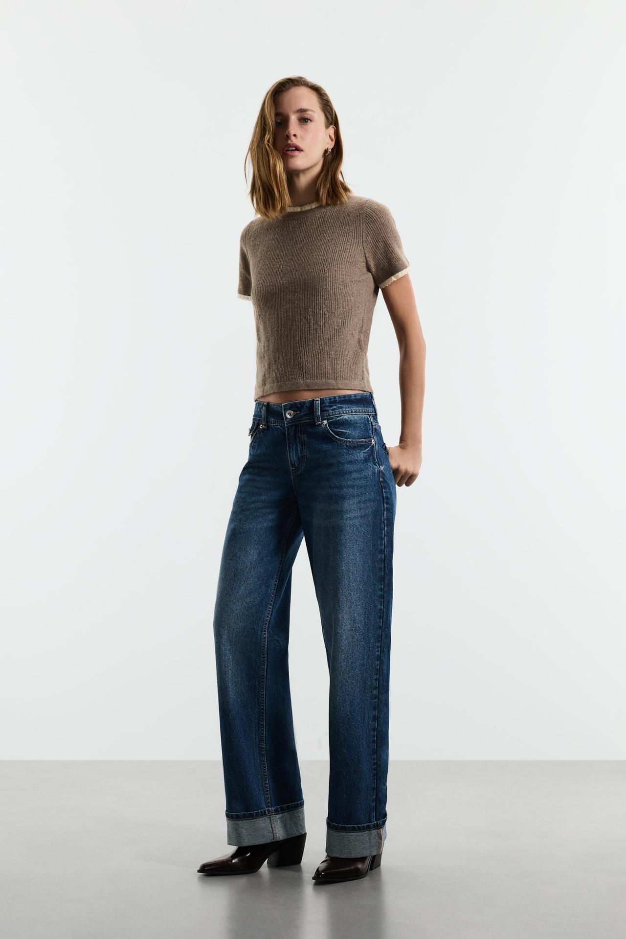 Pointelle short sleeve sweater — TAUPE BROWN