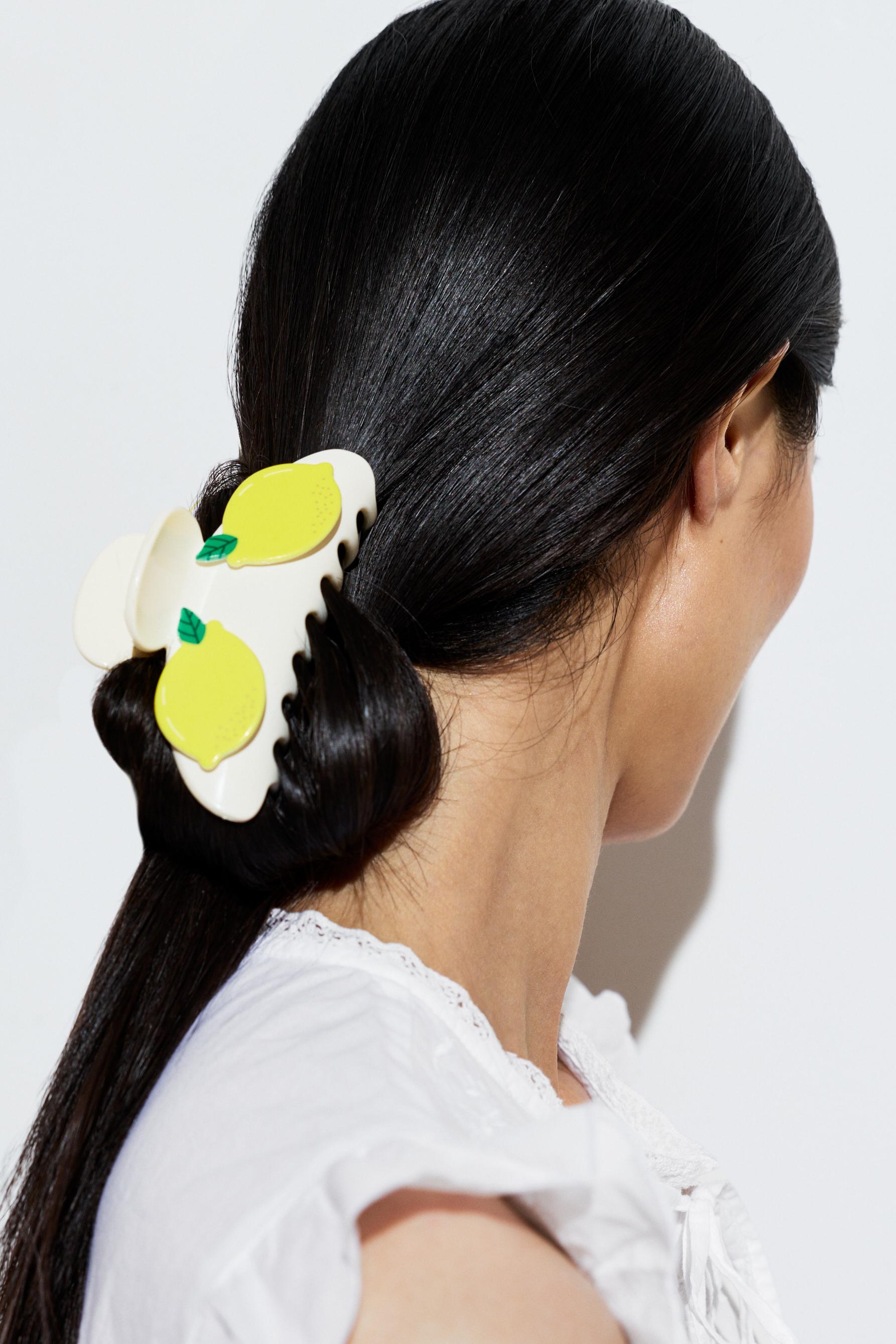 2-pack of contrast hair clips — YELLOW