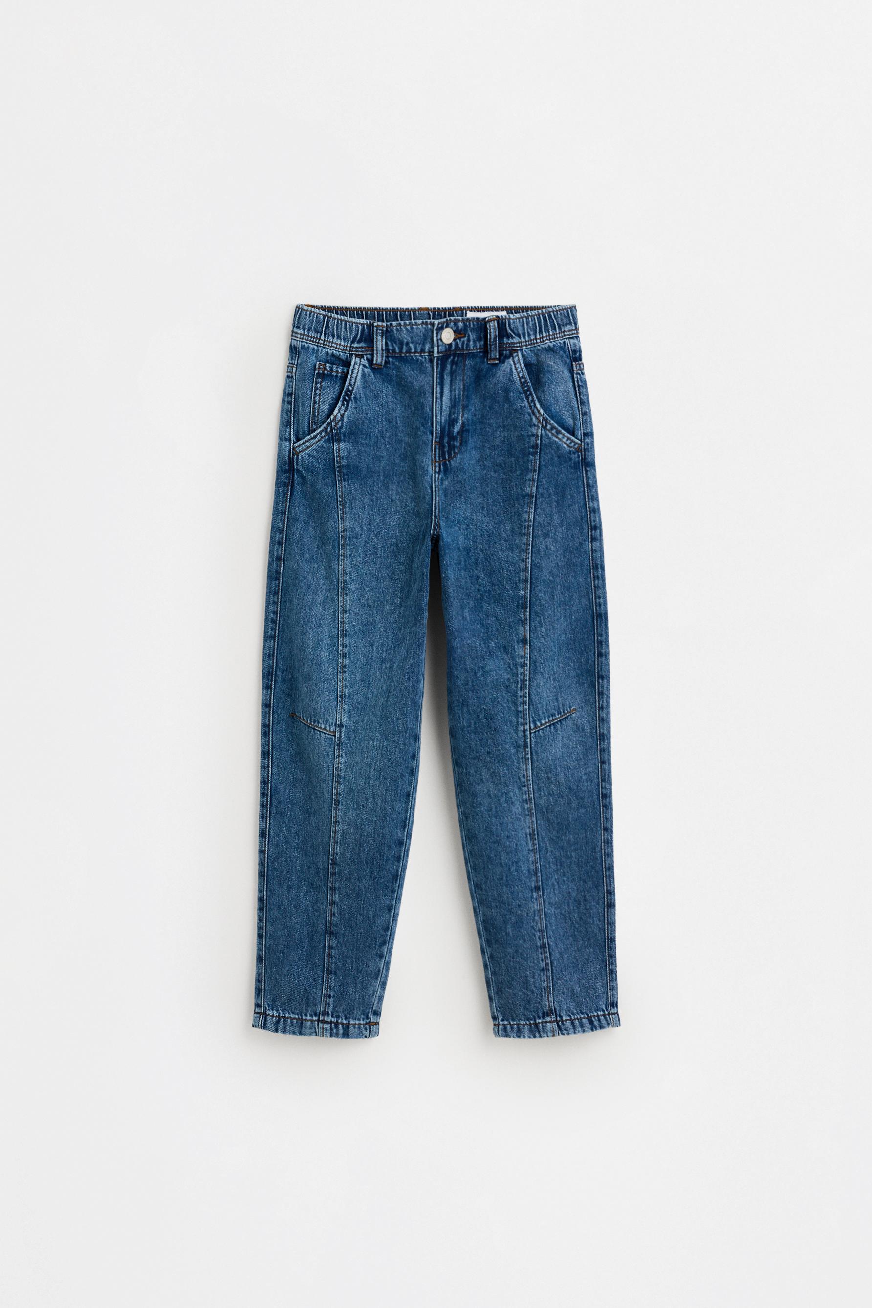 Seamed barrel jeans — DARK NAVY