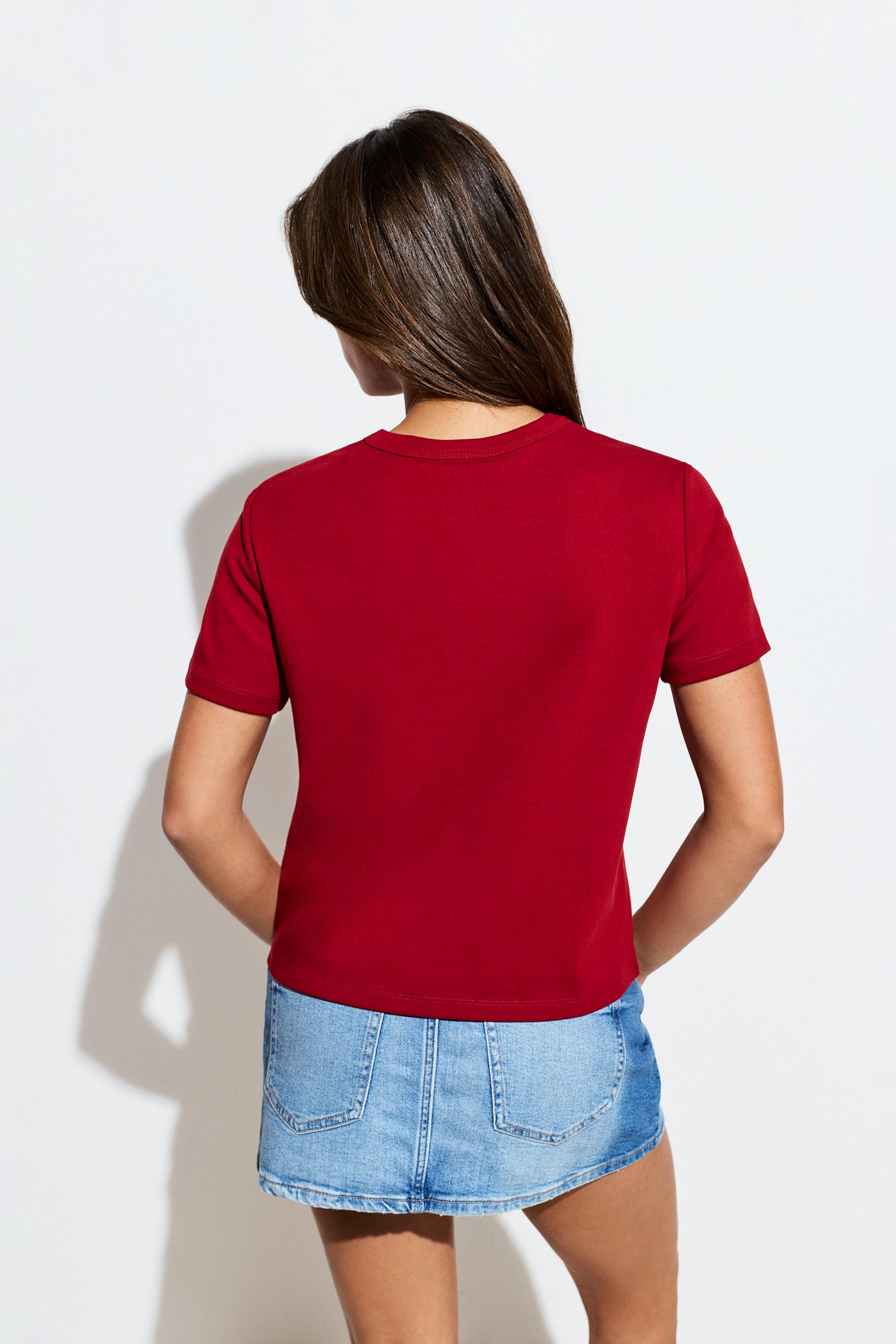 Basic short sleeve T-shirt — BRIGHT RED