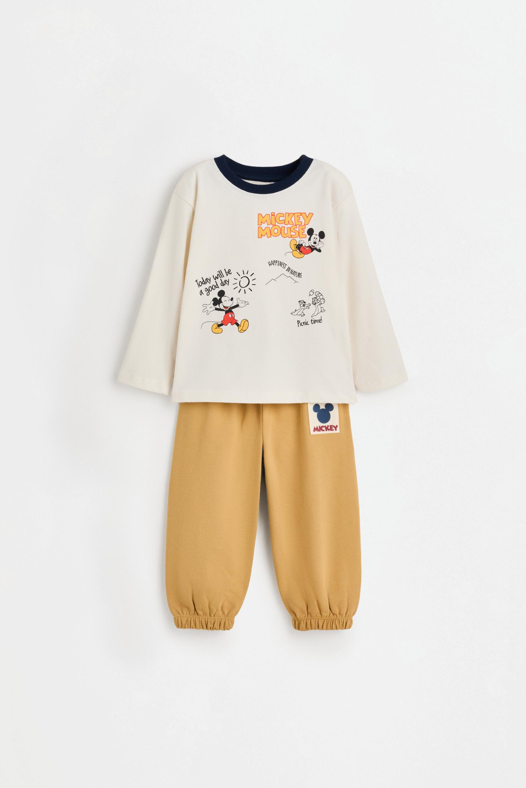 Mickey Mouse ©Disney T-shirt and plush trousers set — WHITE/WHITE