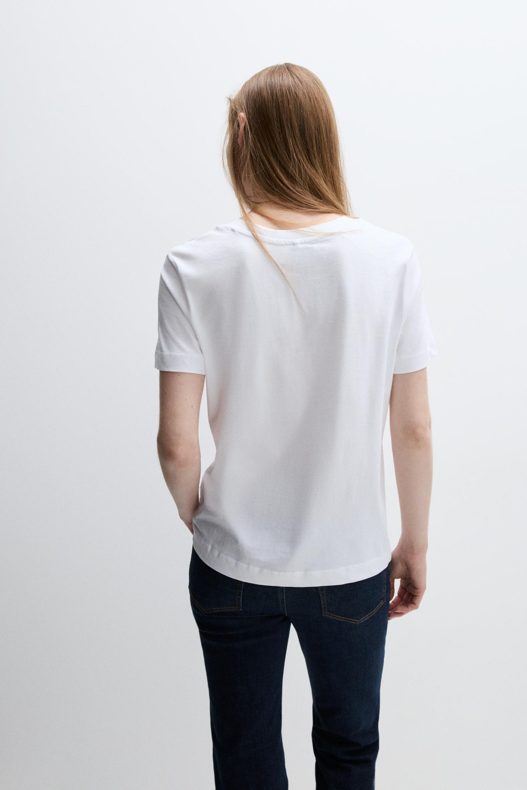 Basic V-neck T-shirt — WHITE