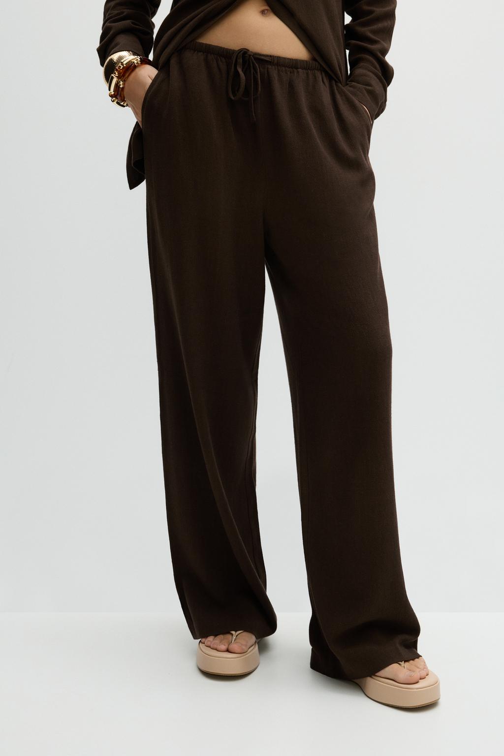 Rustic wide-leg trousers