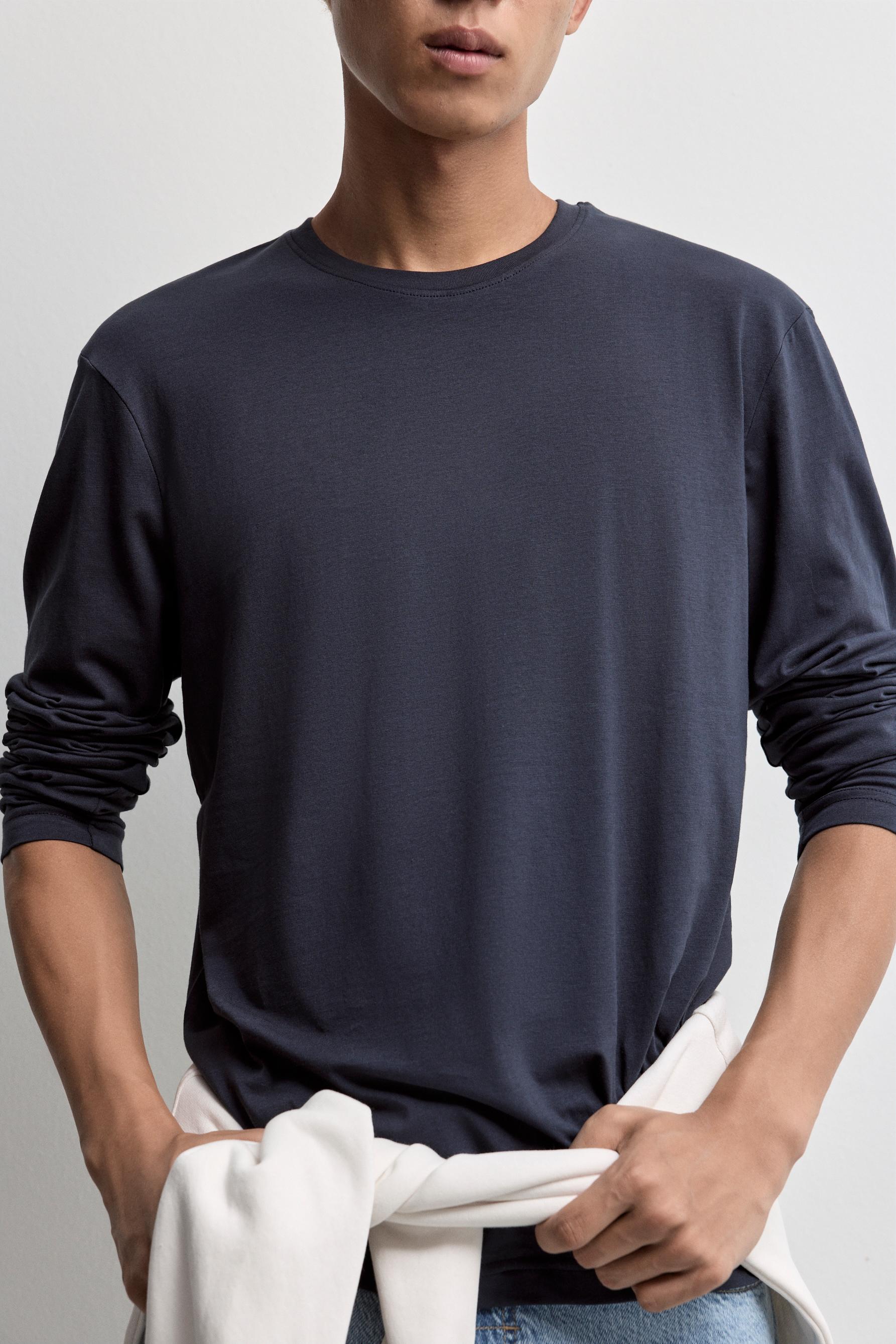 Basic long sleeve T-shirt — NAVY